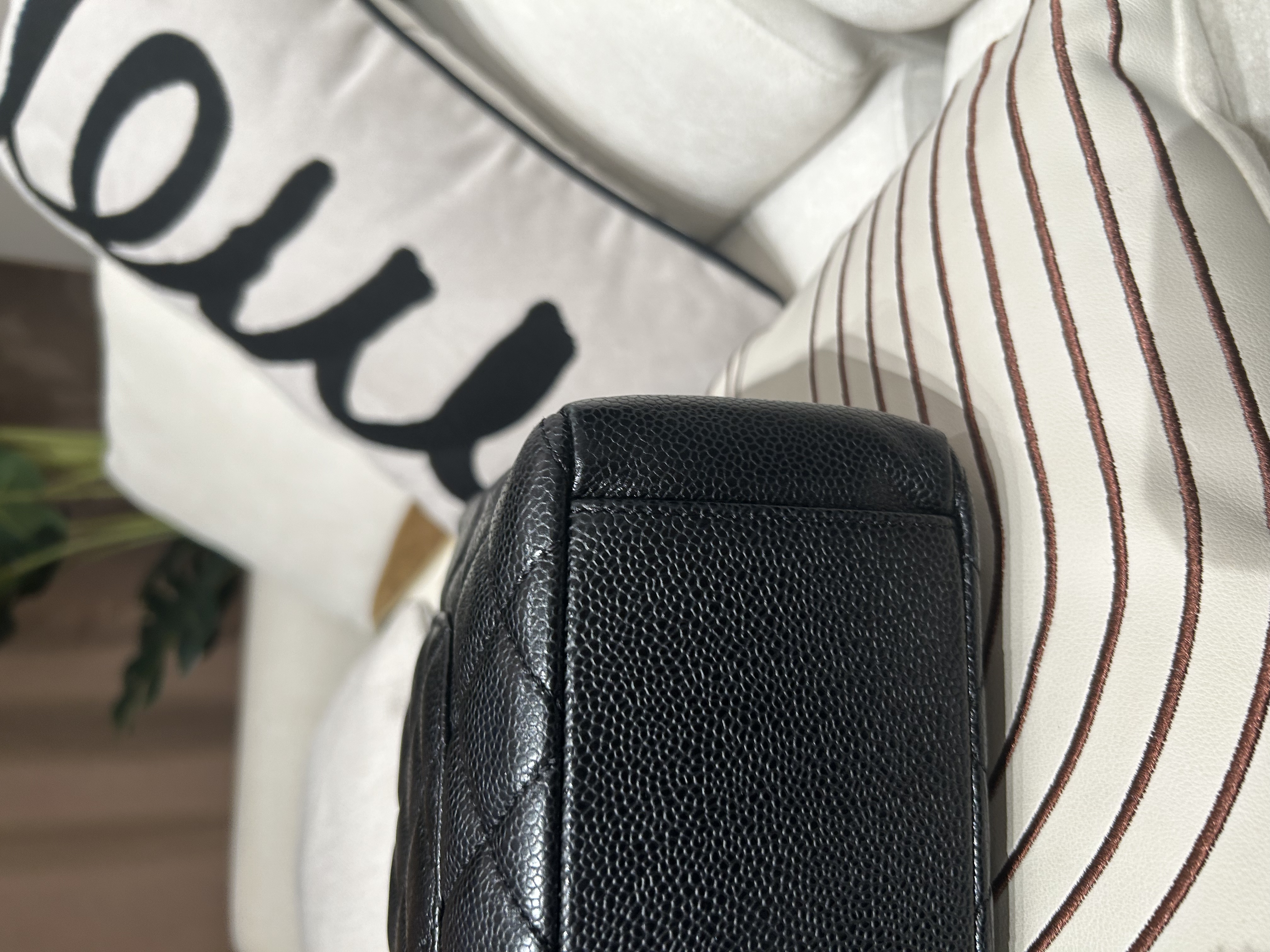 Chanel PST Tote Bag 黑色荔枝牛皮金鏈 100%Authentic, 95%New ✅19Card✅Dust bag