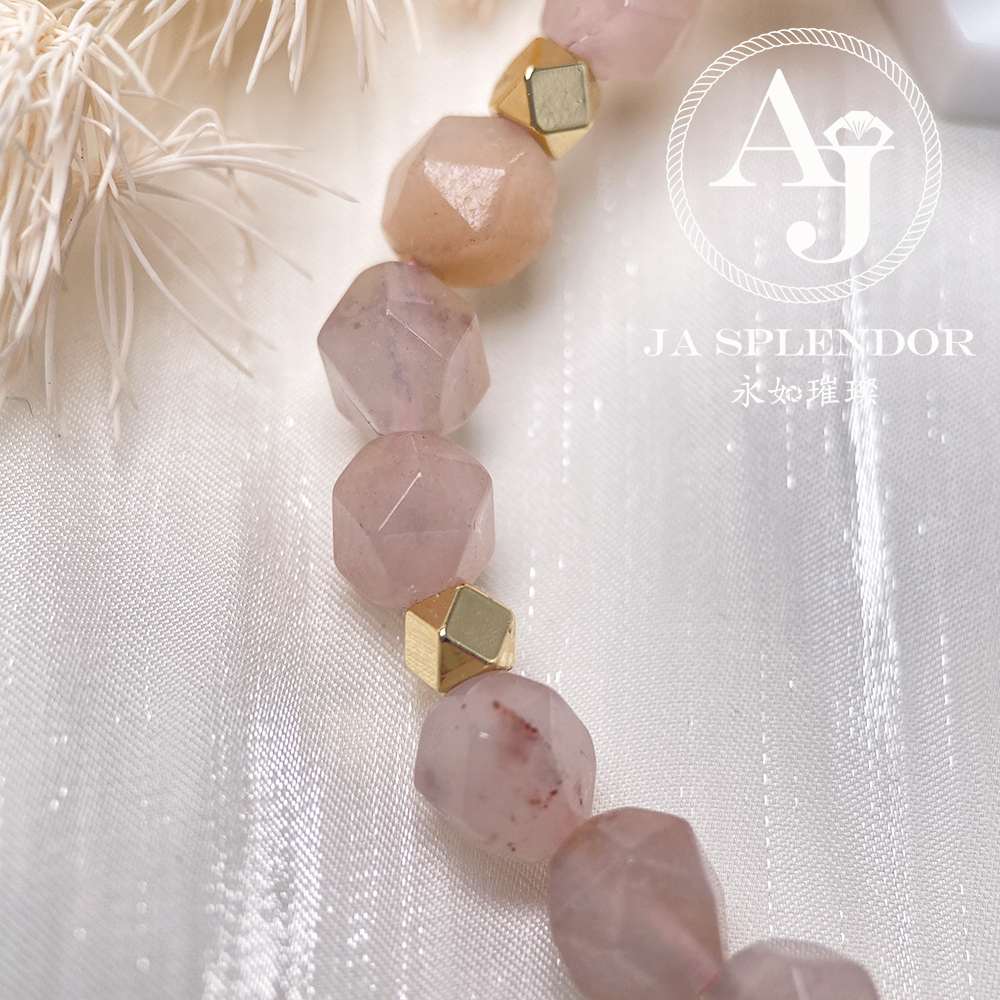 CY-02 草莓晶紫羅蘭玉14K包金手鏈