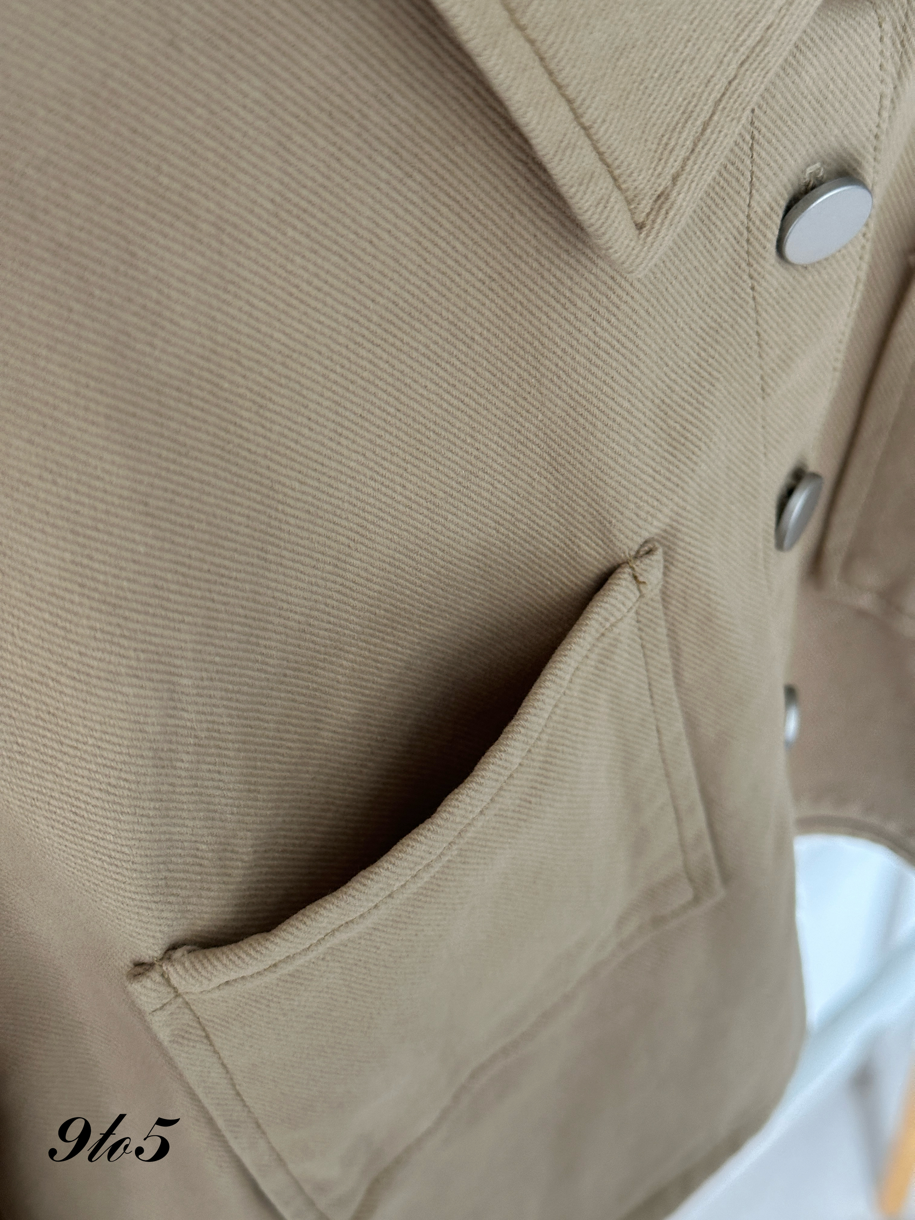 T4037 Denim Crop Jacket - Khaki