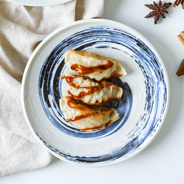 【日本製】美濃燒粉引青流陶瓷大飯碗