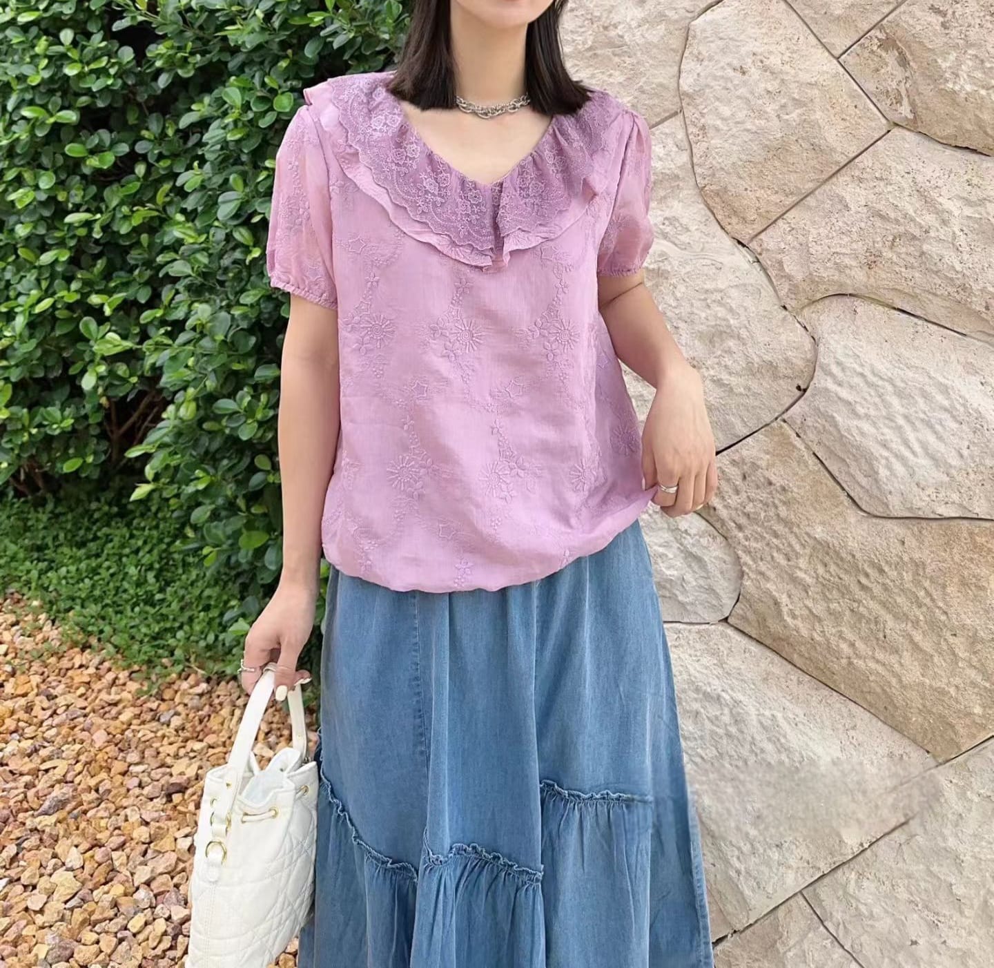 雪紡刺綉top