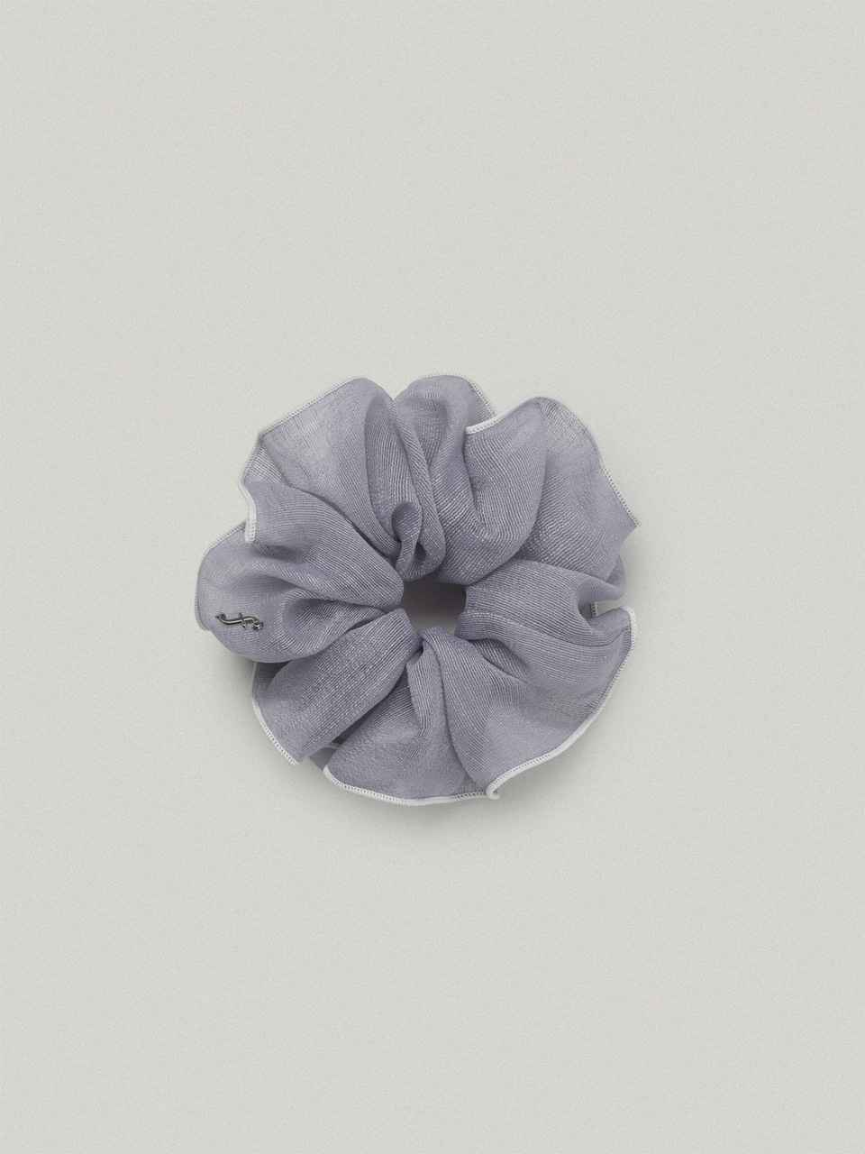 Bloom Frill Hair Scrunchie (Ash Blue/ Coral)