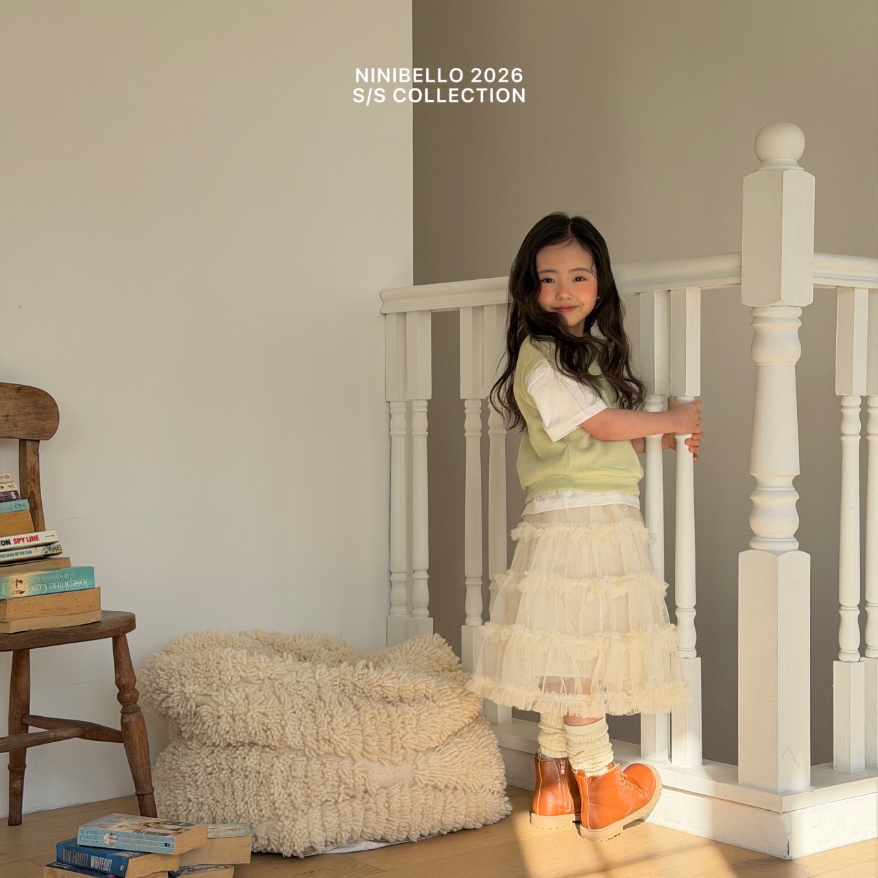 Ninibello | cake skirt (Ivory/Pink M100-110)