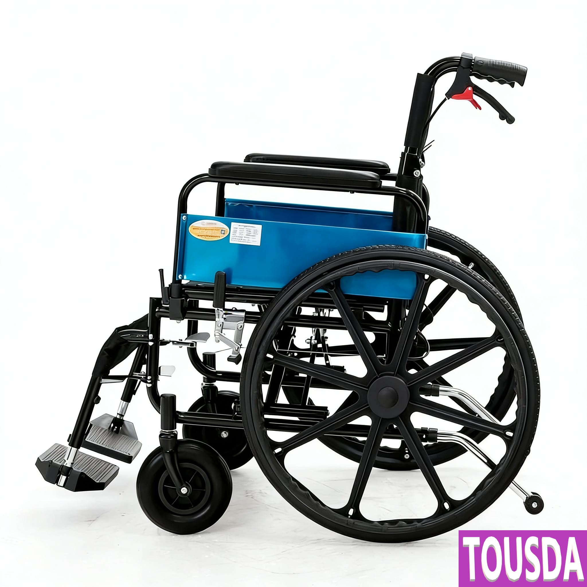 免運費  - FHL952ABJ-56  歐盟 / ISO認證-超強承重150公斤手 超闊座位 56cm 手推輪椅 - 可摺疊-24 吋後輪