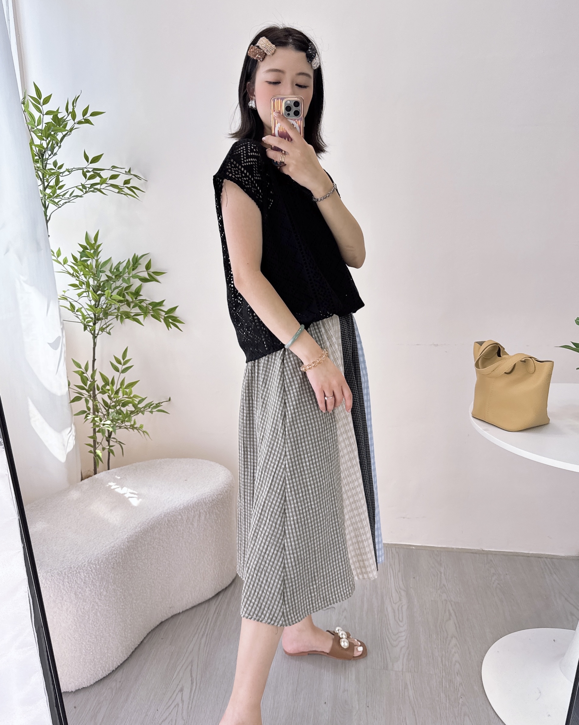 高質拼布通花連身裙 2色