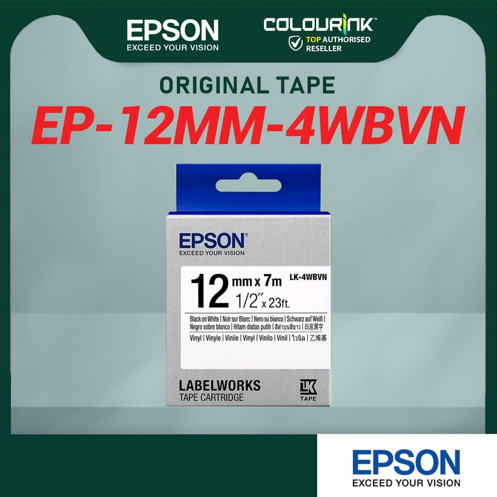 Epson Original Vinyl Laminated Sticker LK-Tape 4WBVN 5WBVN 5YBVN 5WBVN 6YBVN 7WBVN 7YBVN for Labelworks Printer