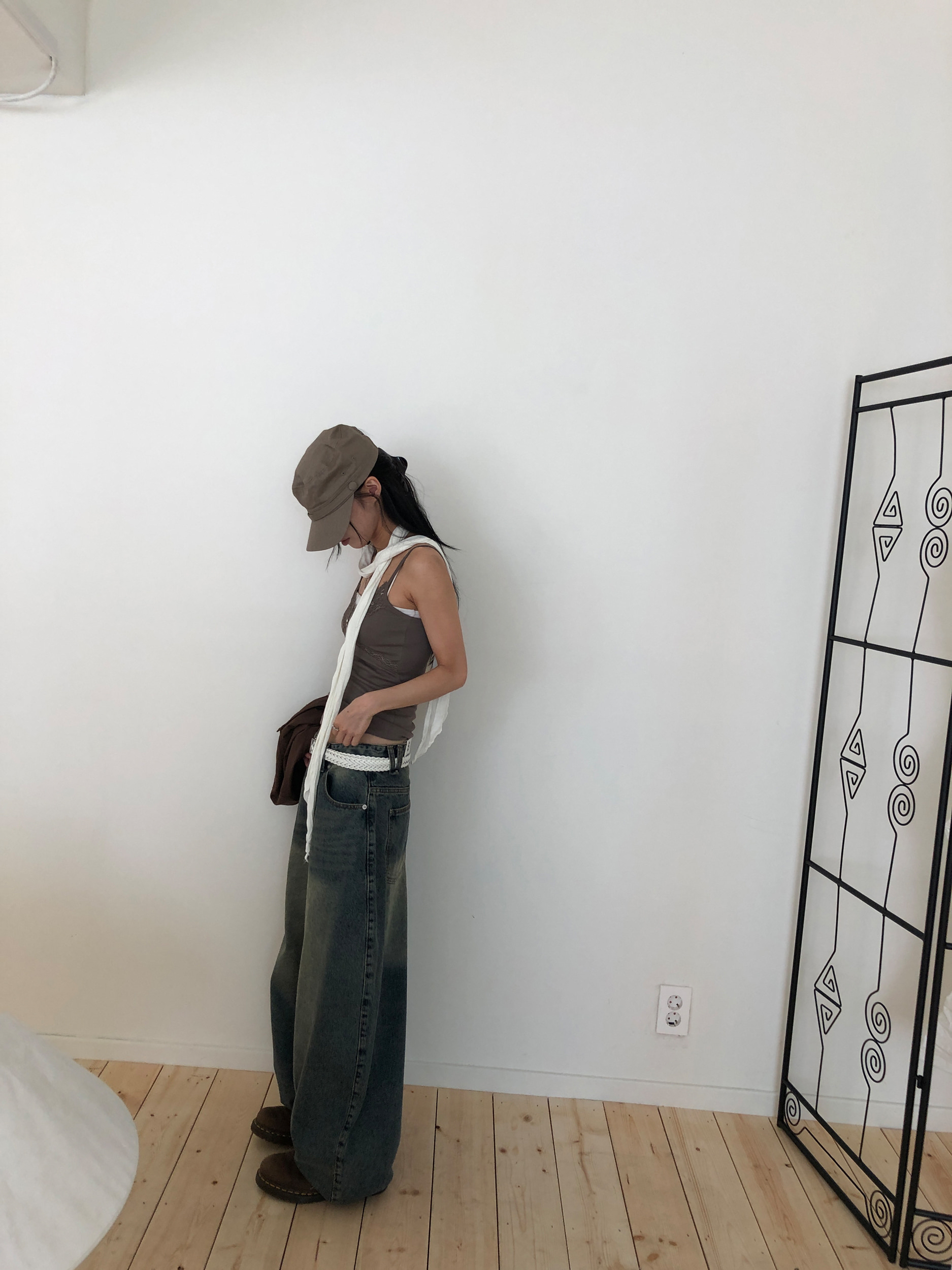 Washed Denim Balloon Pants