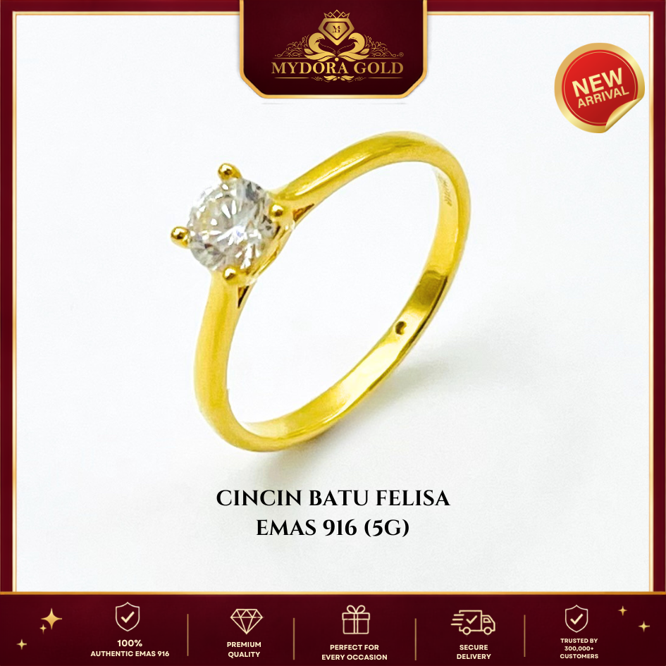 MYDORA EMAS 916 Cincin Batu Felisa (5G) l EMAS 916/22K