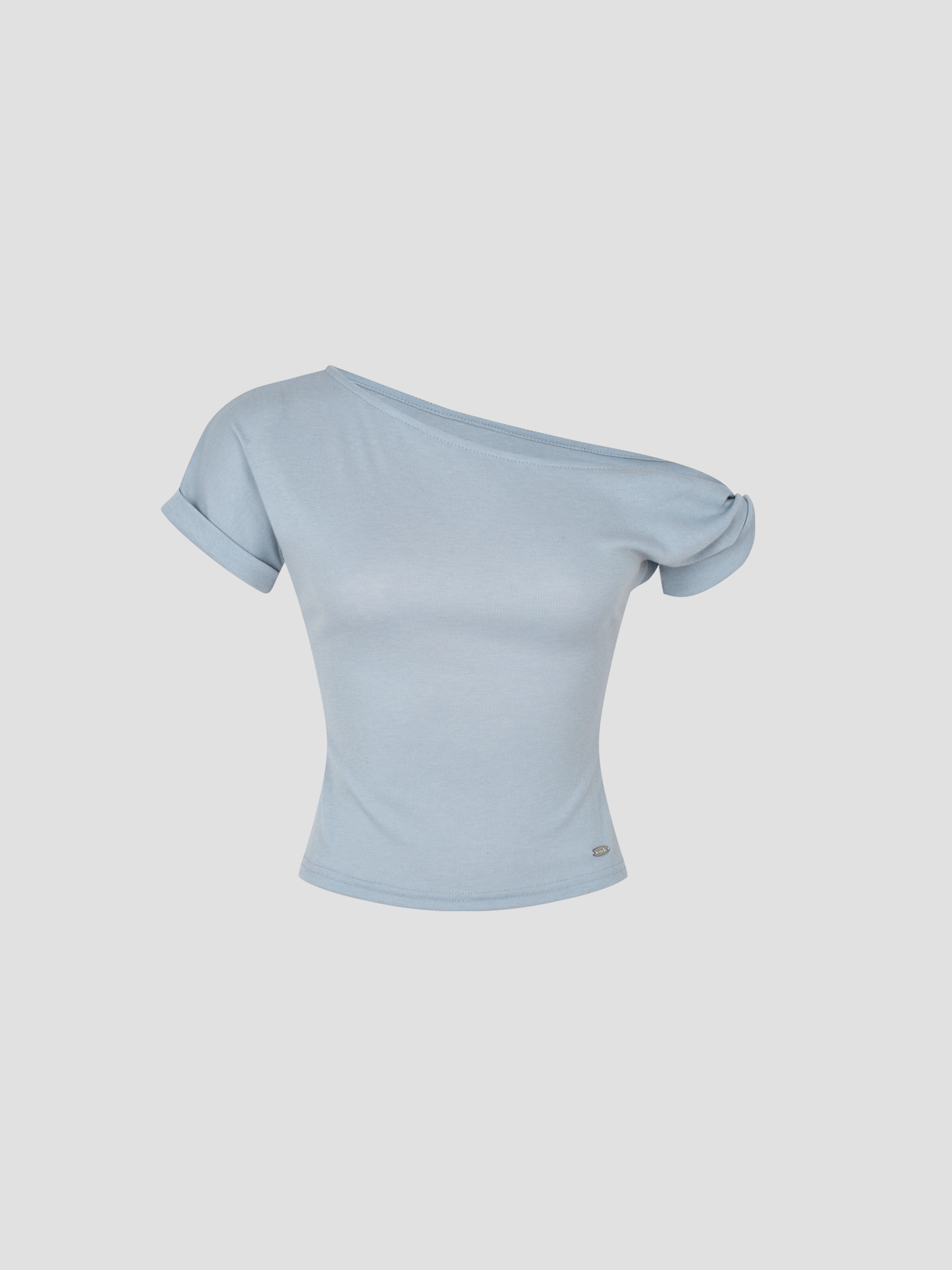 【氣質美感One Shoulder Top】預購_Flow Unbalanced Cropped T-shirt by Conch
