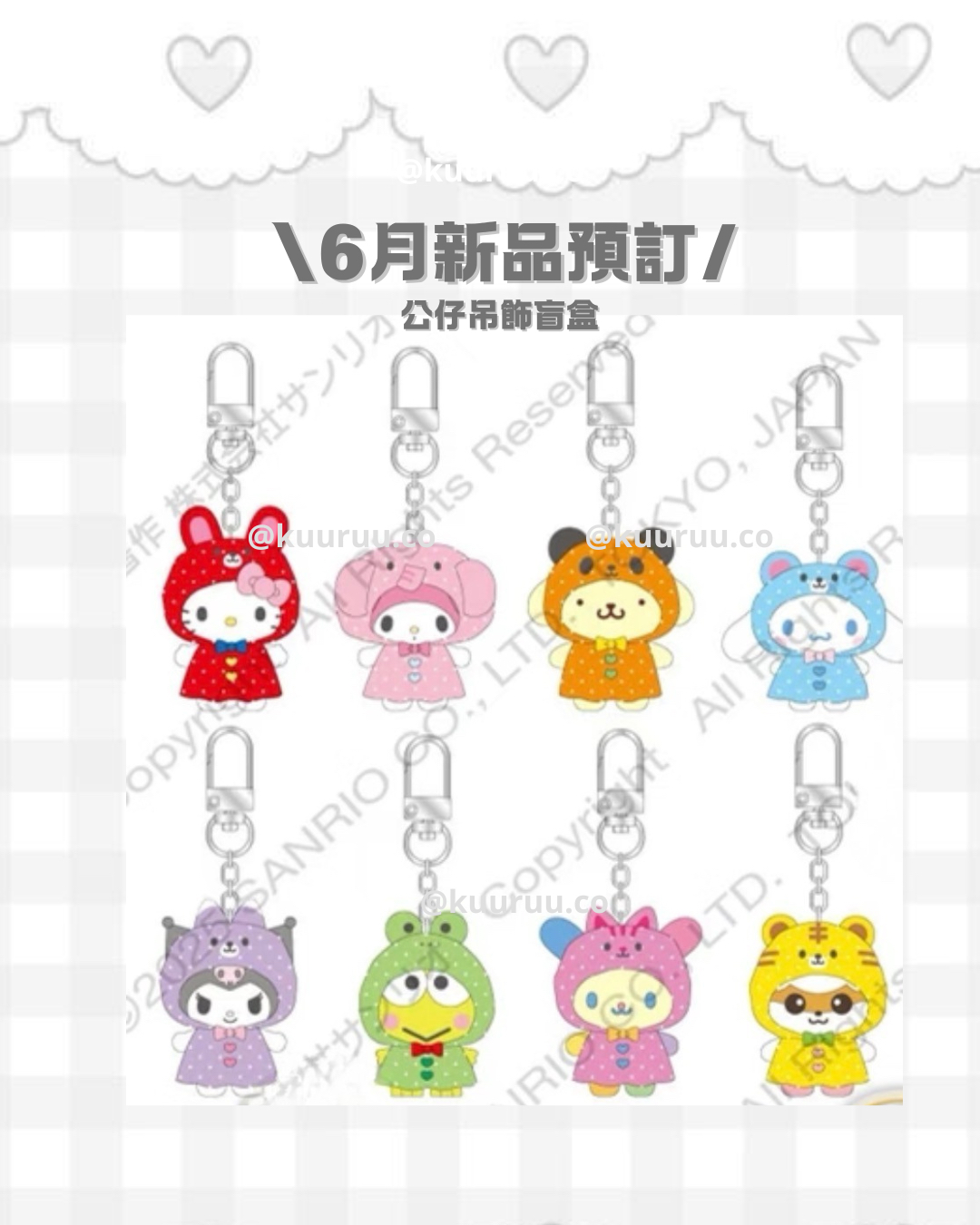 6月新品預訂｜雨衣造型公仔吊飾盲盒☔️