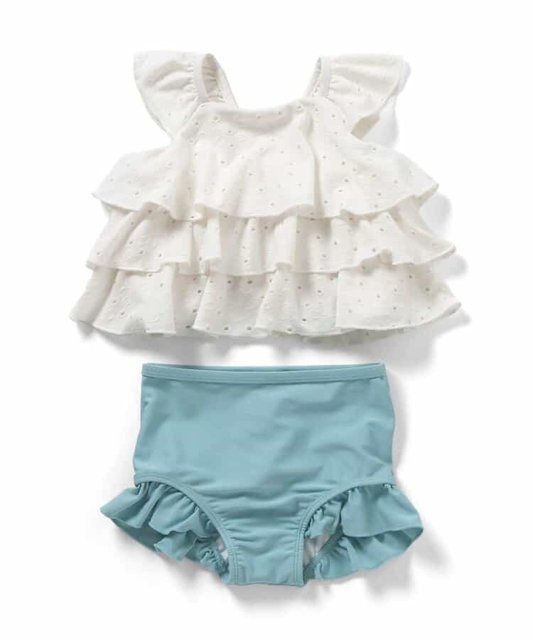 🇯🇵預訂 日本直送🇯🇵Apres les cours兩色多層蕾絲荷葉邊分體泳衣