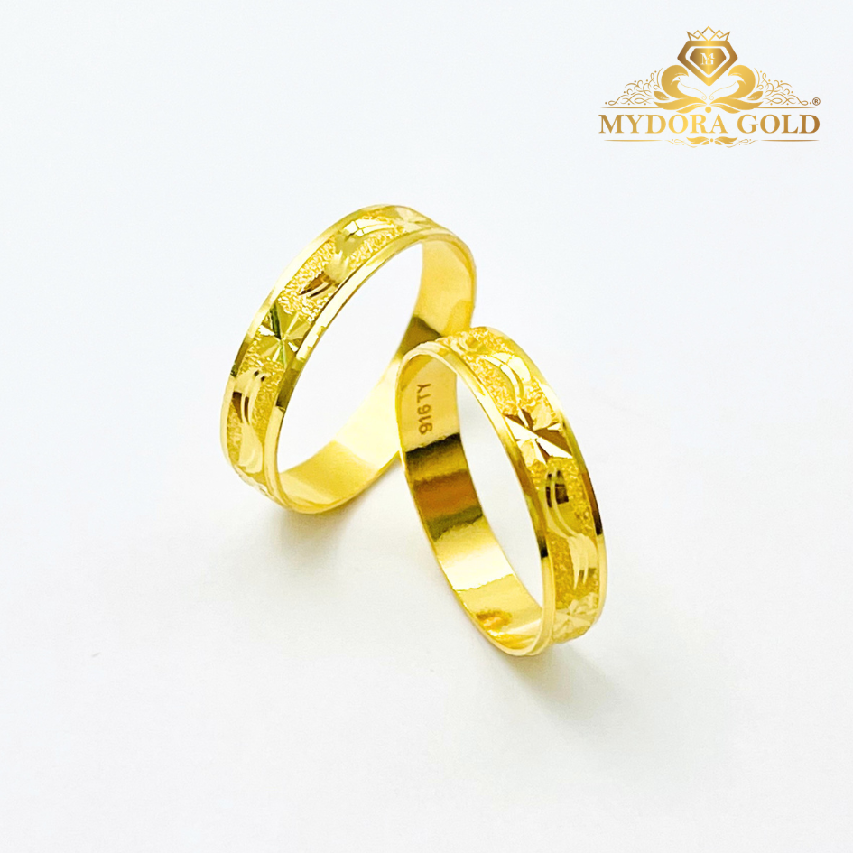 MYDORA Cincin Belah Rotan Pahat Pasir l EMAS 916/22K