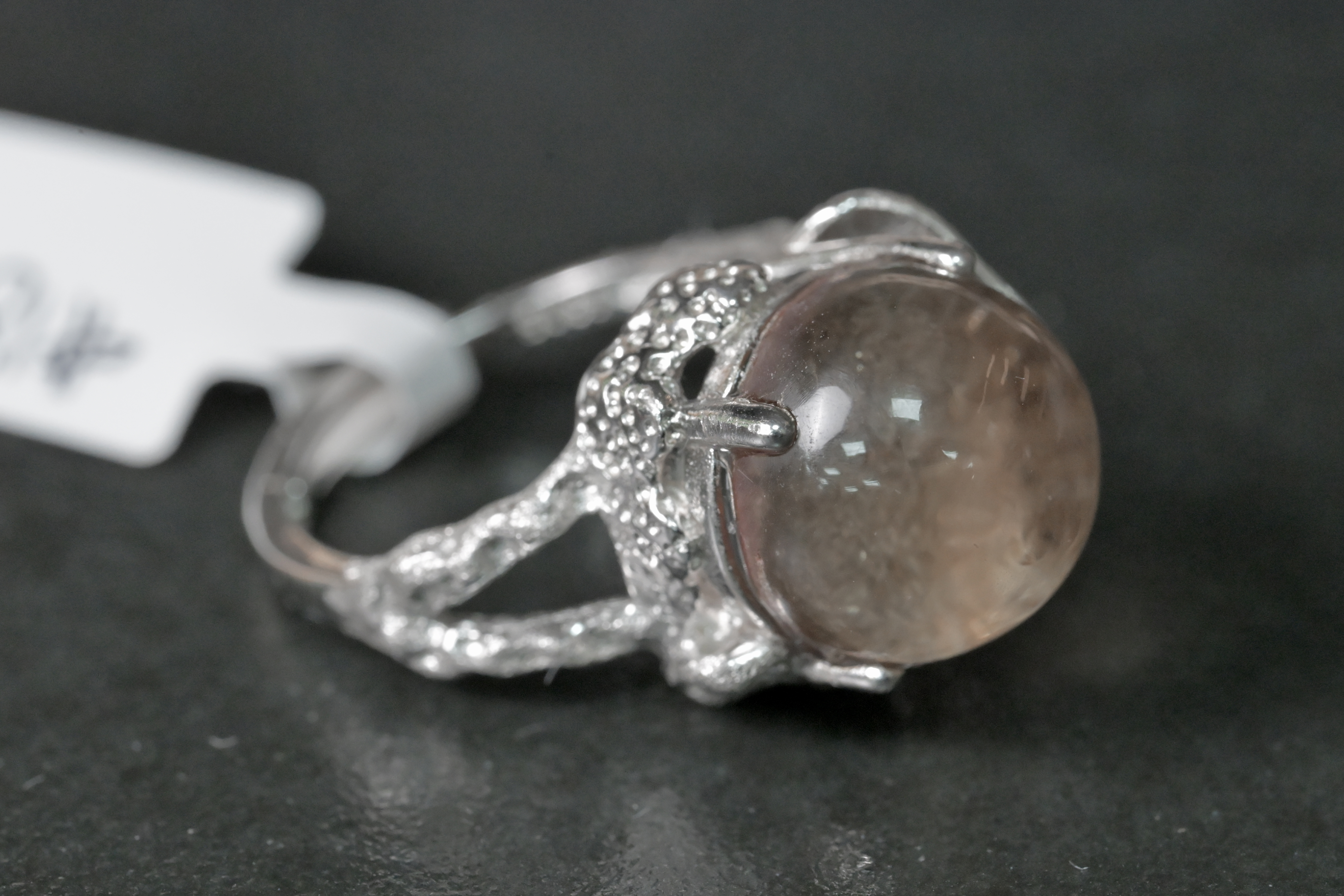 金沙幽靈水晶純銀戒指 #018｜日信水晶 身心工房｜Golden Sand Phantom Crystal Sterling Silver Ring #018