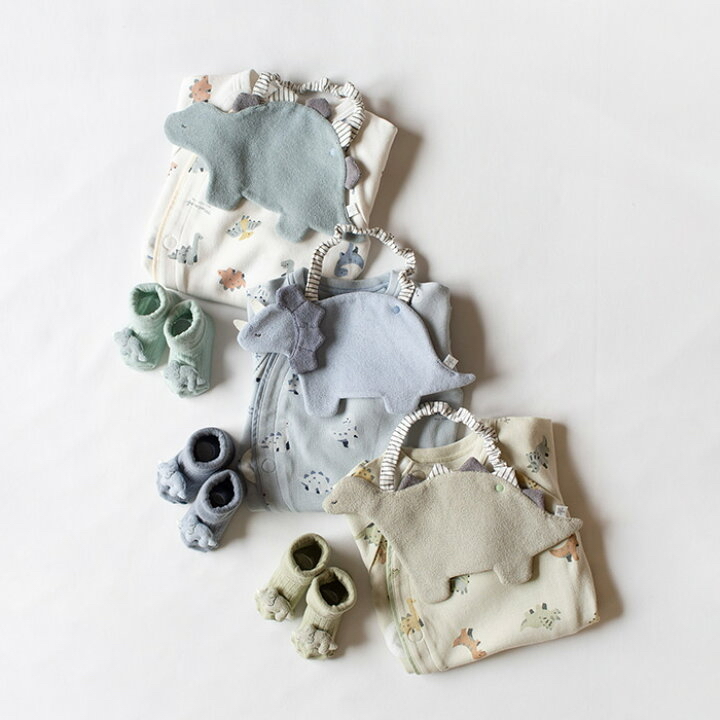 🌸預訂 日本直送🌸🇯🇵Mocmof三色恐龍公仔嬰兒防滑襪🦖