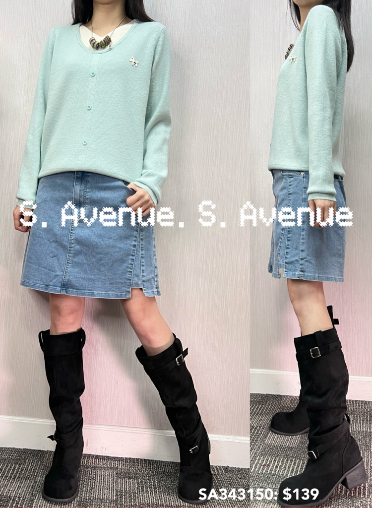 SA343150: 長袖前假鈕假兩件top