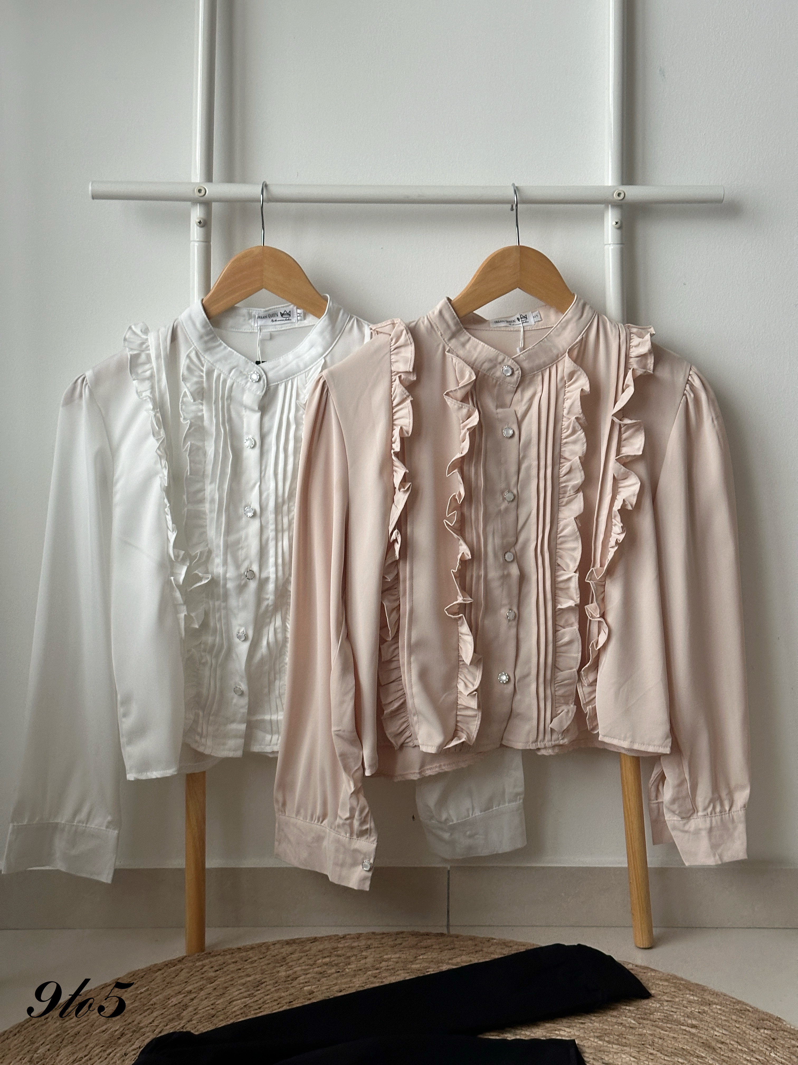 T4154 Mock Neck Ruffle Blouse - 3 Colors 