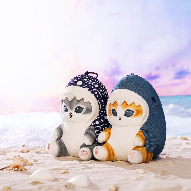 🌸 【預訂】Shark Cat 公仔掛飾(BK) - Mofusand Board Shark