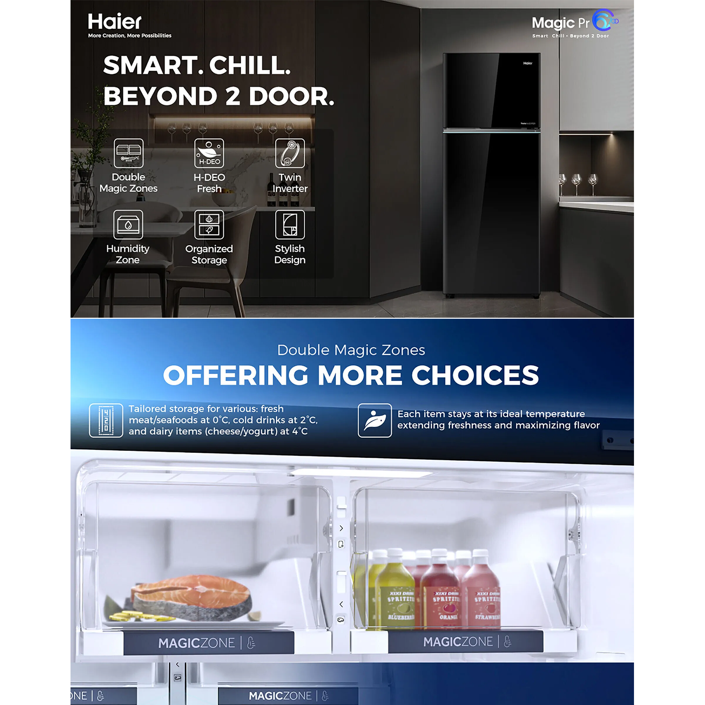 Haier 515L Twin Inverter Glass Door Fridge (HRF-IT515MG)