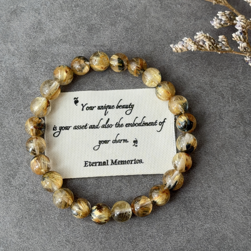  金鈦晶共生赤鐵礦手串