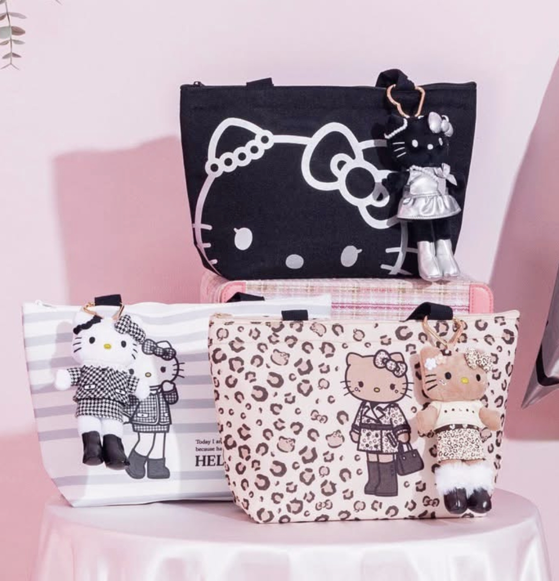 （約6月尾到貨）🇹🇼台灣超商限定 限量長腿Kitty 午餐袋+15 cm公仔吊飾💕