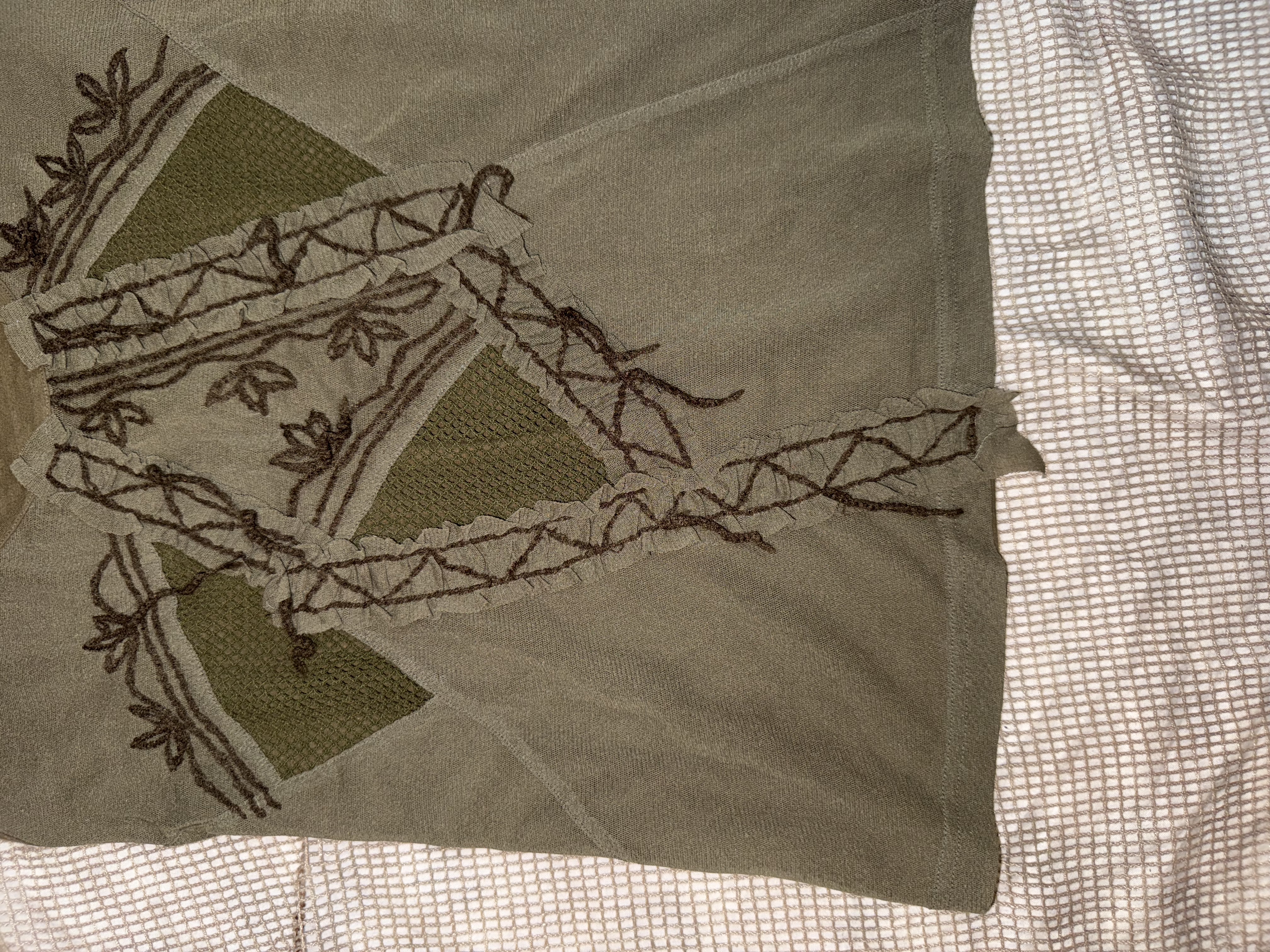 Olive Green Embroidered Sleeveless Vest