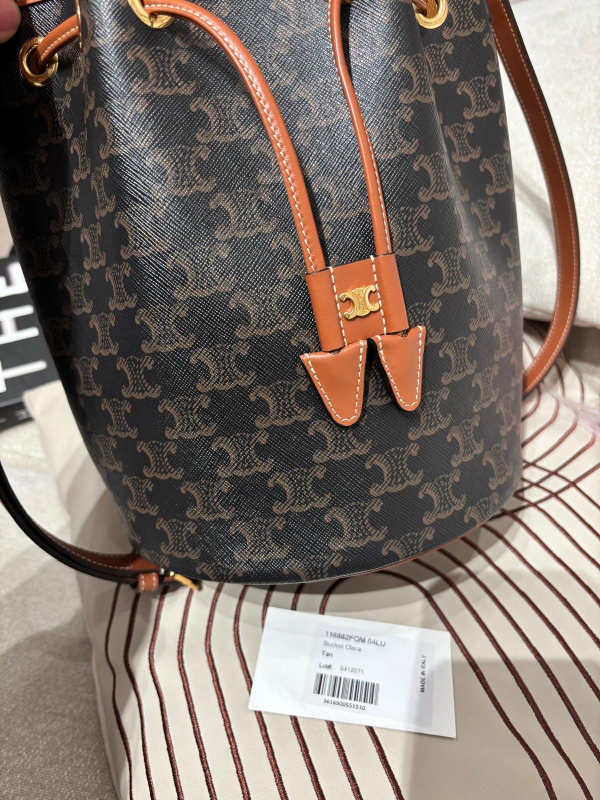 Celine CLARA BAG IN TRIOMPHE CANVAS AND CALFSKIN標誌印花及牛皮革手袋 100%Authentic, 98%new ✅tap ✅booklet ✅dust bag