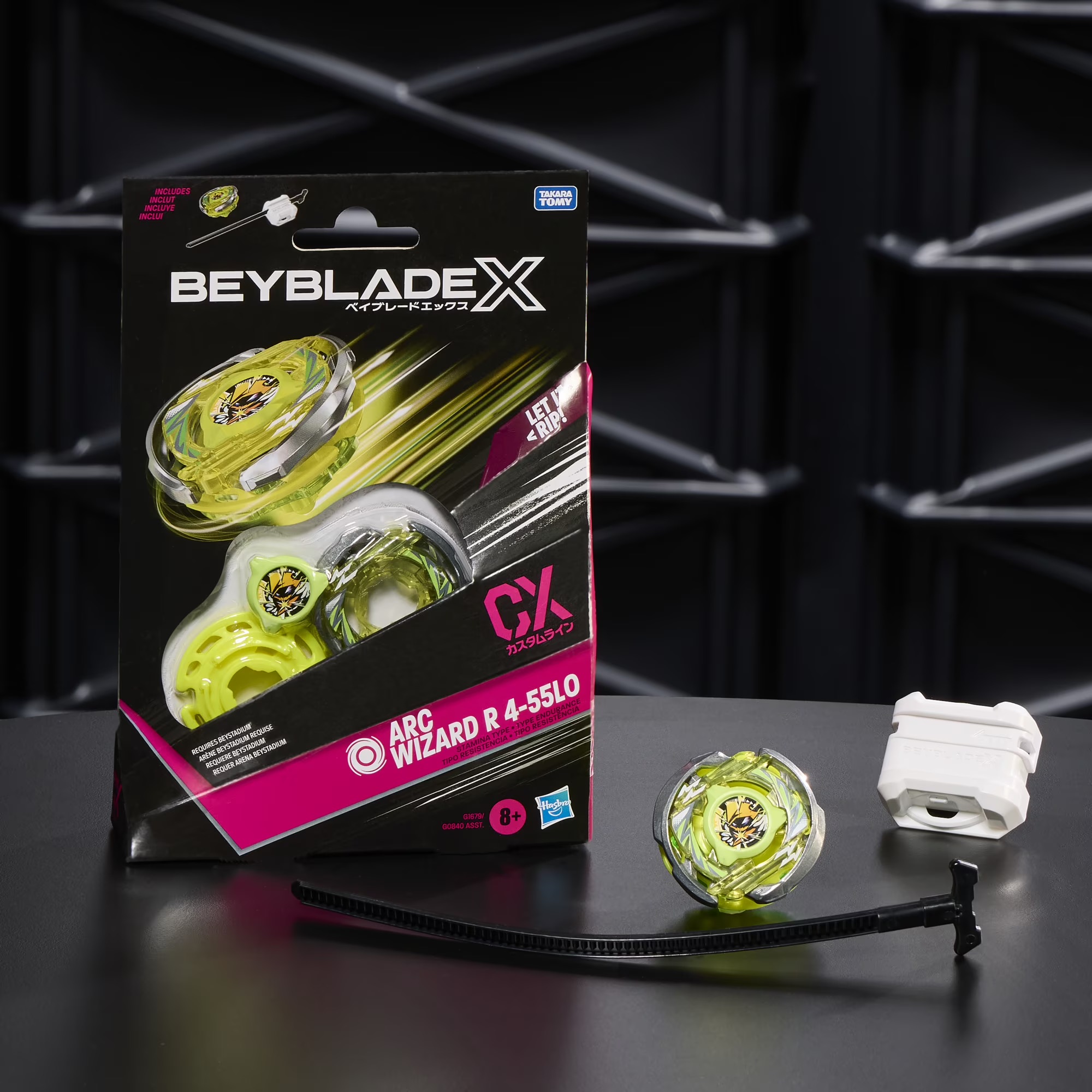 【魔幻變軌/極高持久】爆旋陀螺 X 巫師弧光 Beyblade X Arc Wizard R 4-55LO CX Starter Pack Top and Launcher - 實戰平衡型