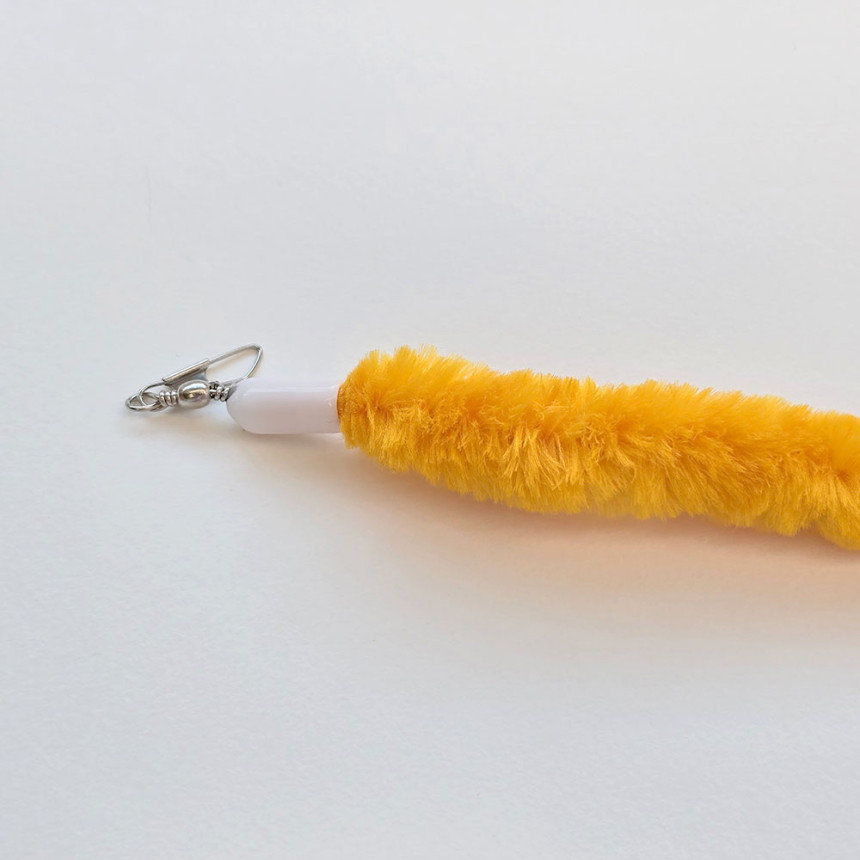 韓國 🇰🇷 handmade 橙色蚯蚓 替換逗貓頭 1p