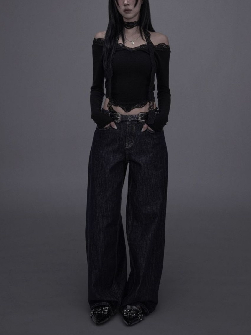 No-Fade Wide-Leg Jeans