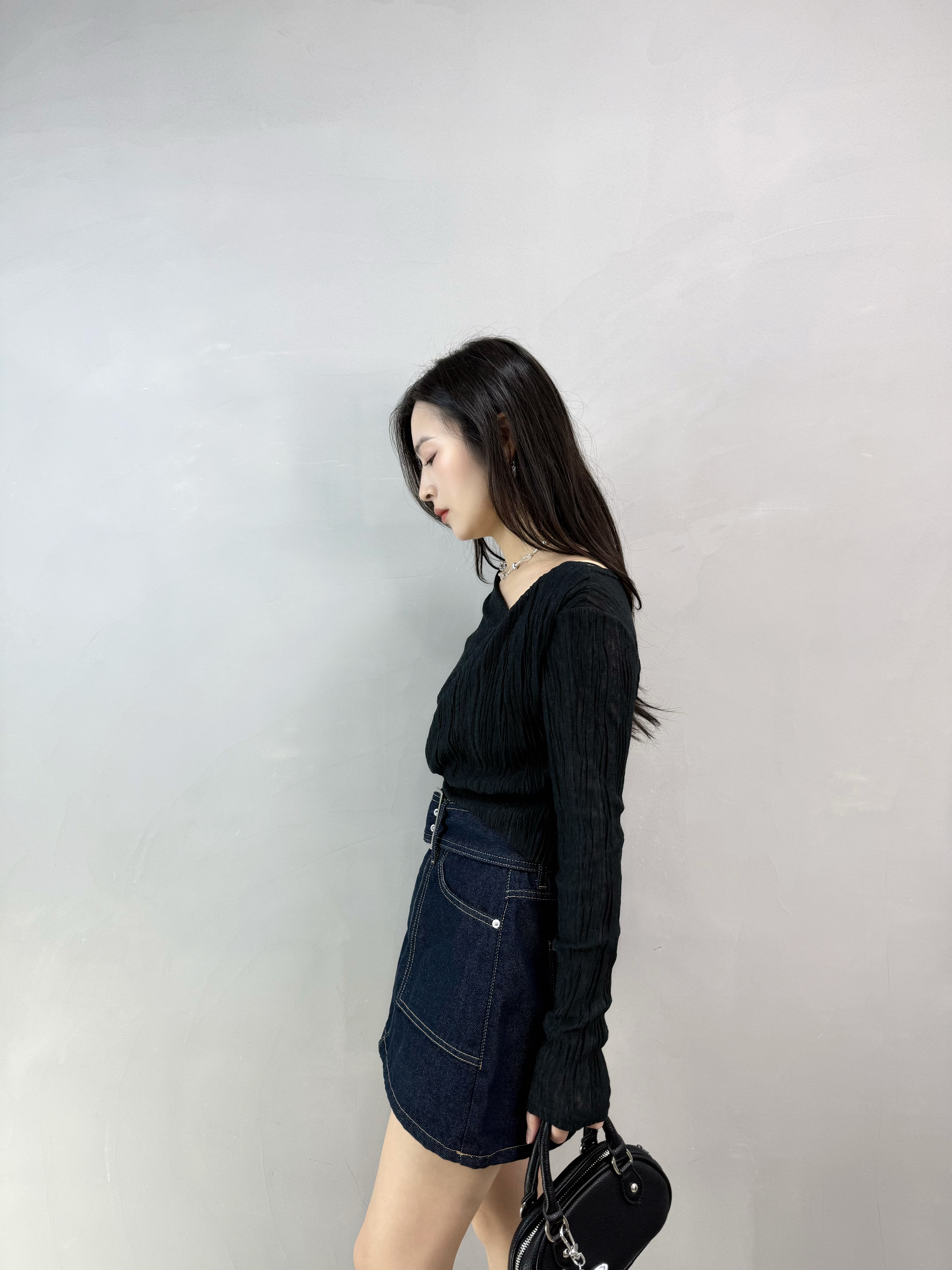 L60 斜領暗紋Top