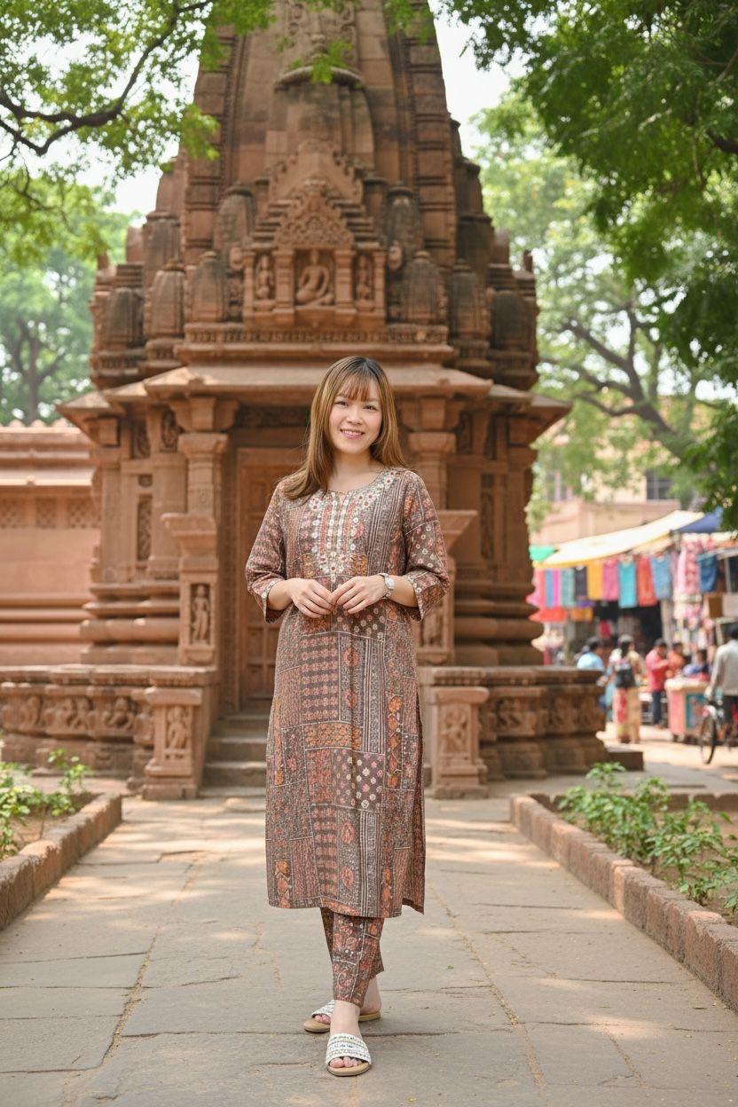 Ash Purple x Grey Set of 2 Kurta + Pants #1006