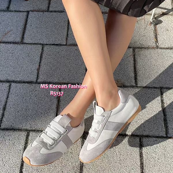 R5137 韓國🇰🇷拼色真皮免綁帶sneakers