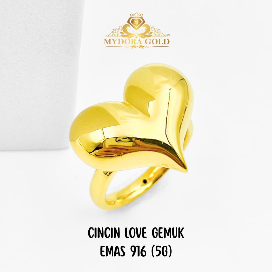 MYDORA Cincin Love Gemuk (5G) l EMAS 916/22K