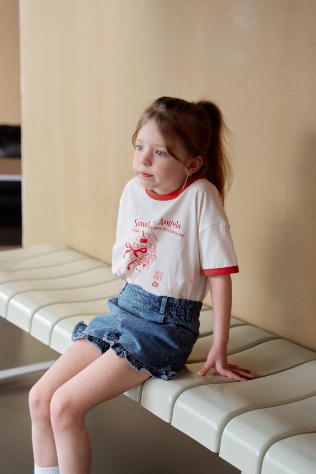 Momoann | frill denim shorts (size 7(100-105)