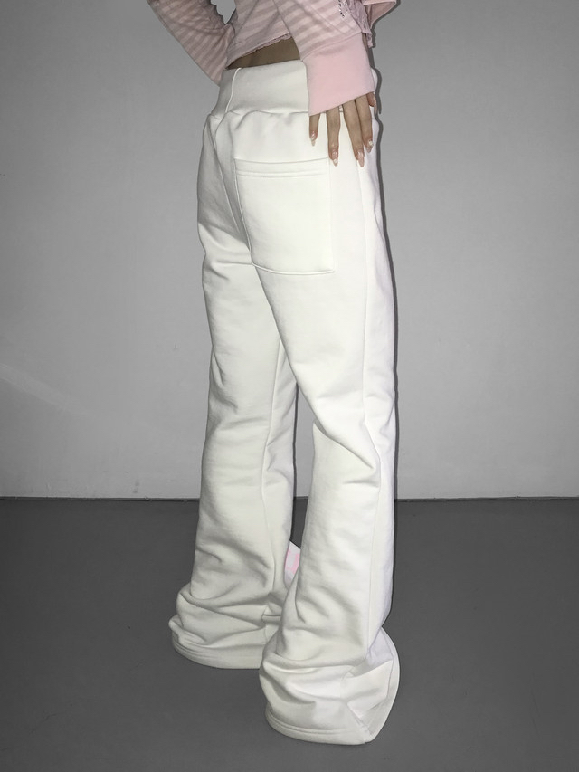 Cotton Gothic Print Flare Sweatpants