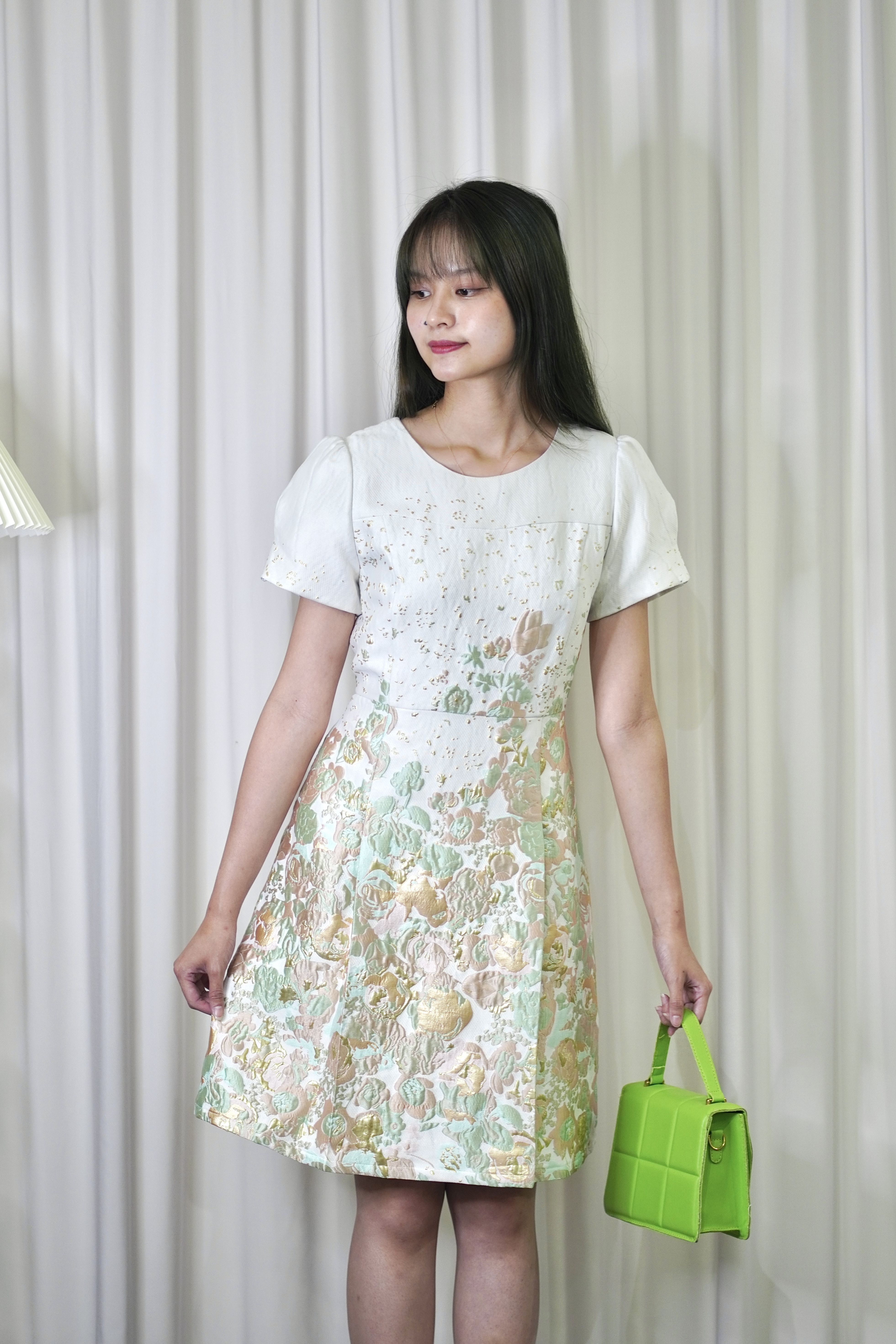 25777 Ethereal Bloom Jacquard Dress