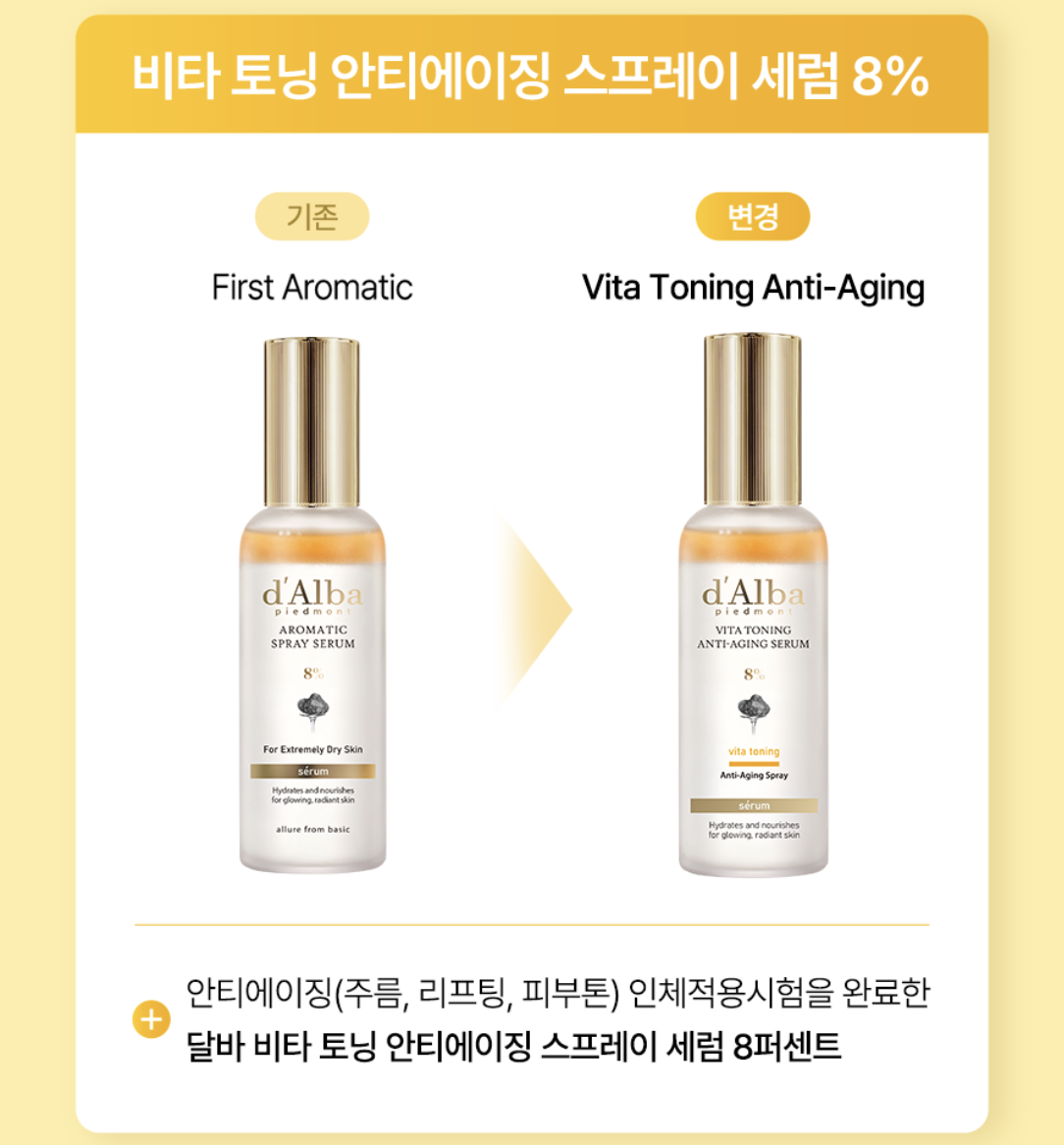 韓國 d’Alba 白松露 維他命 亮白抗老 精華噴霧 ｜Vita Toning Anti-Aging Spray Serum