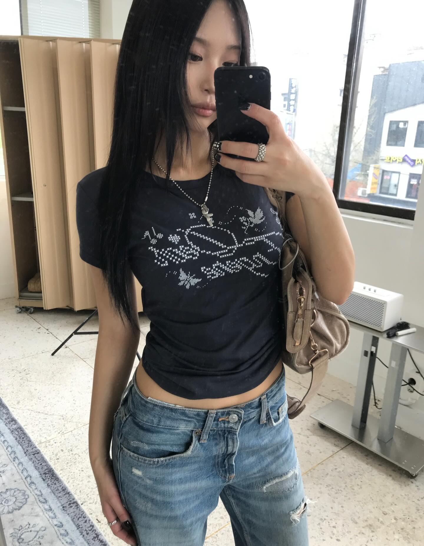 carol cross-stitched tshirt