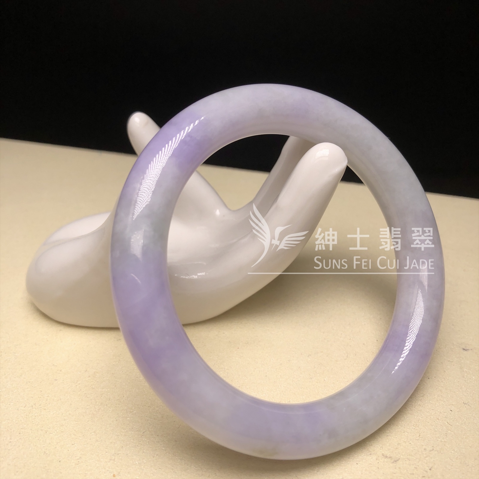 C03918  會卡蠟皮紫羅蘭圓鐲55.5mm 