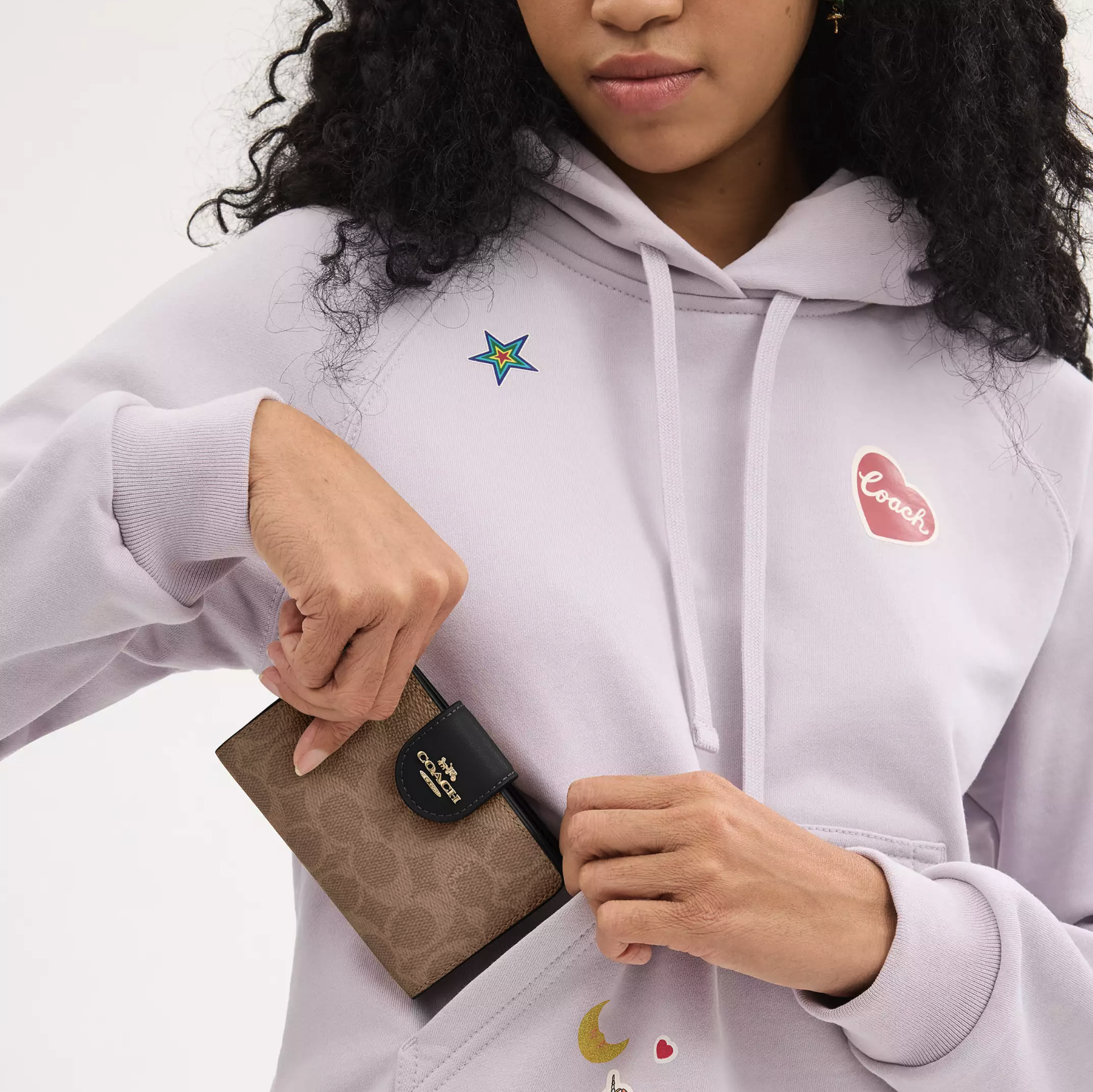 Coach Medium Corner Zip Wallet in Signature Canvas