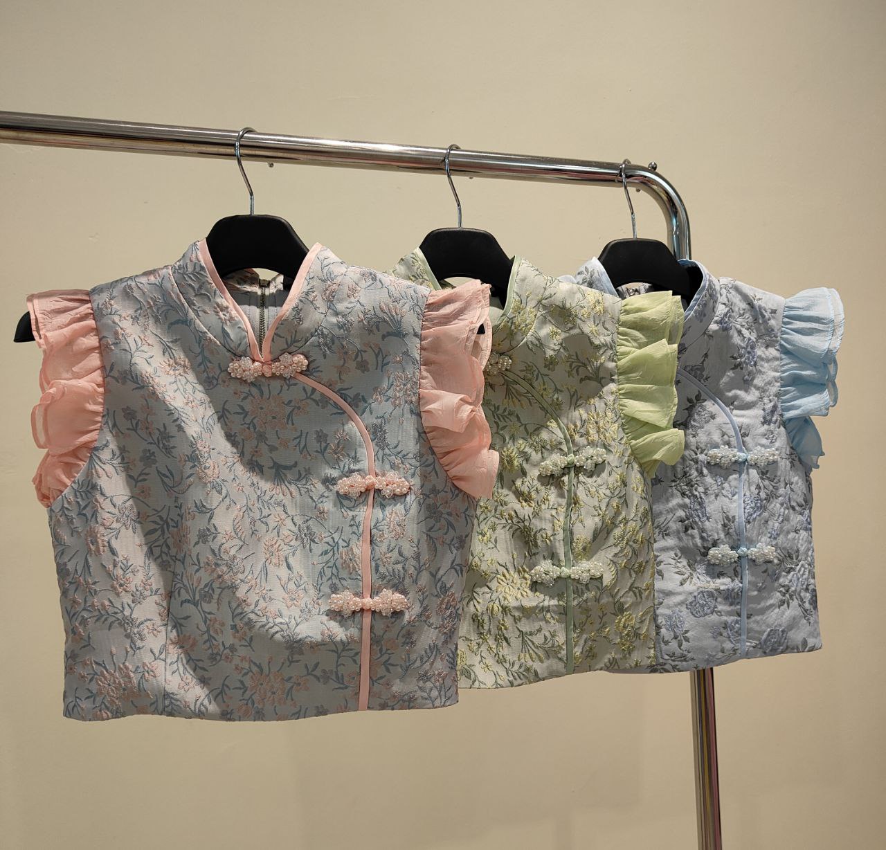 荷叶袖旗袍上衣 2637