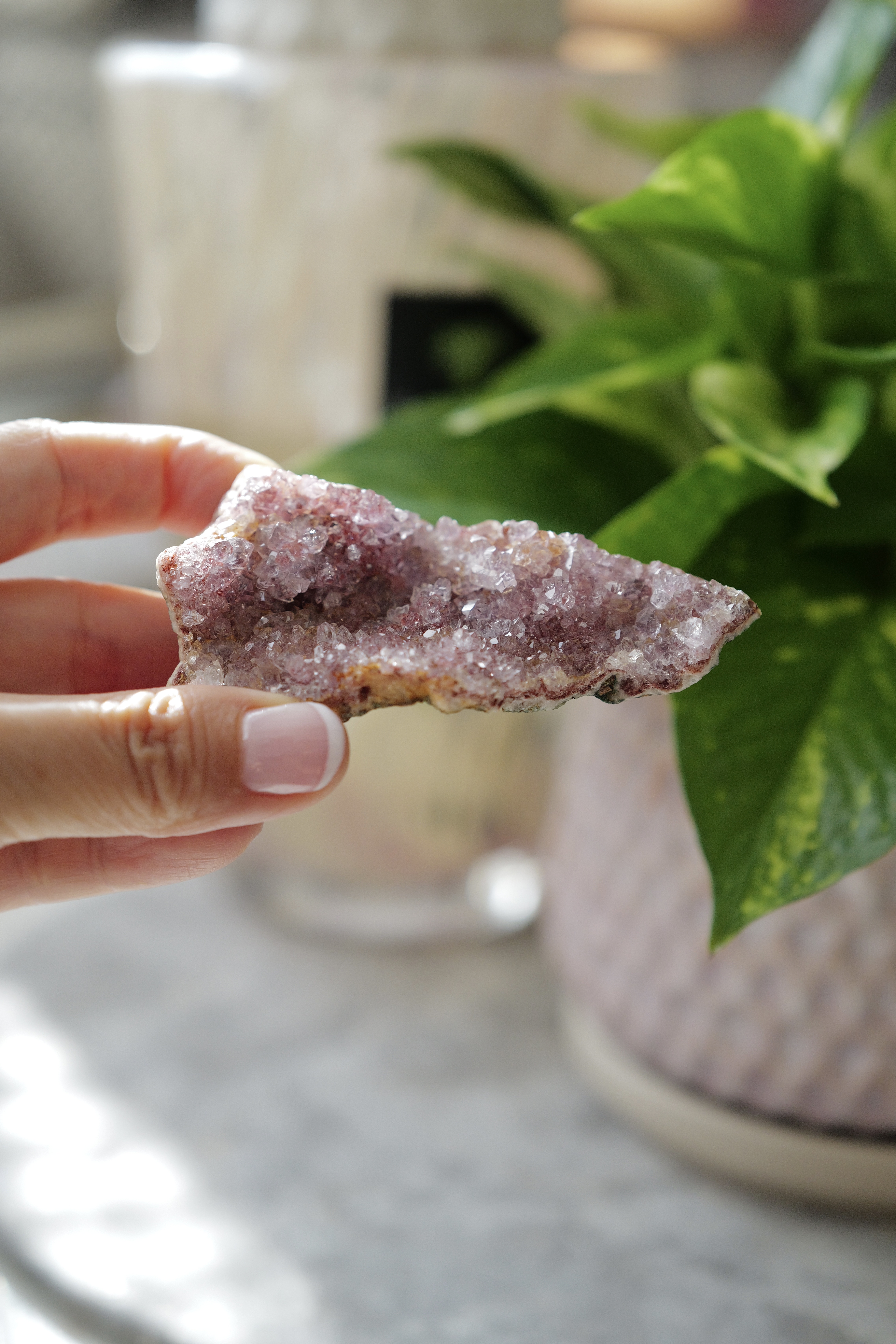  ༒8.6cm Pink Amethyst Geode༒ PA.7053H3m-RA22*28F