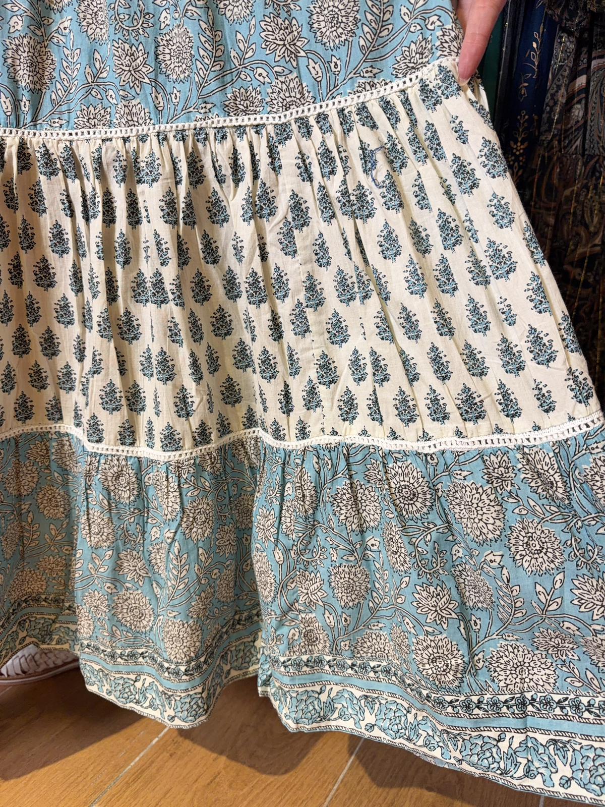 Blue and White 4 Layers Ruffles OP #1368