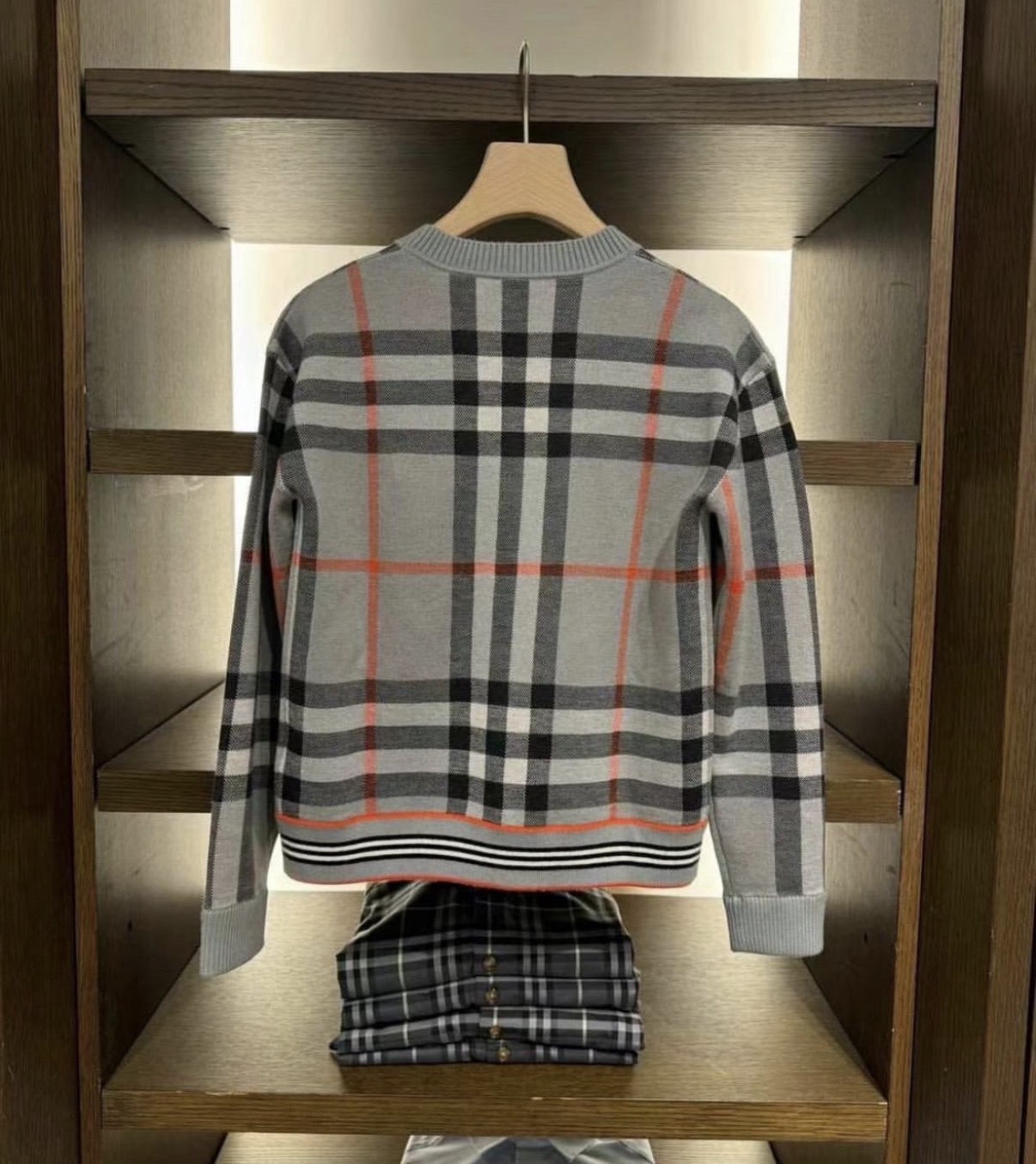 Burberry kids 經典灰色大格冷外套
