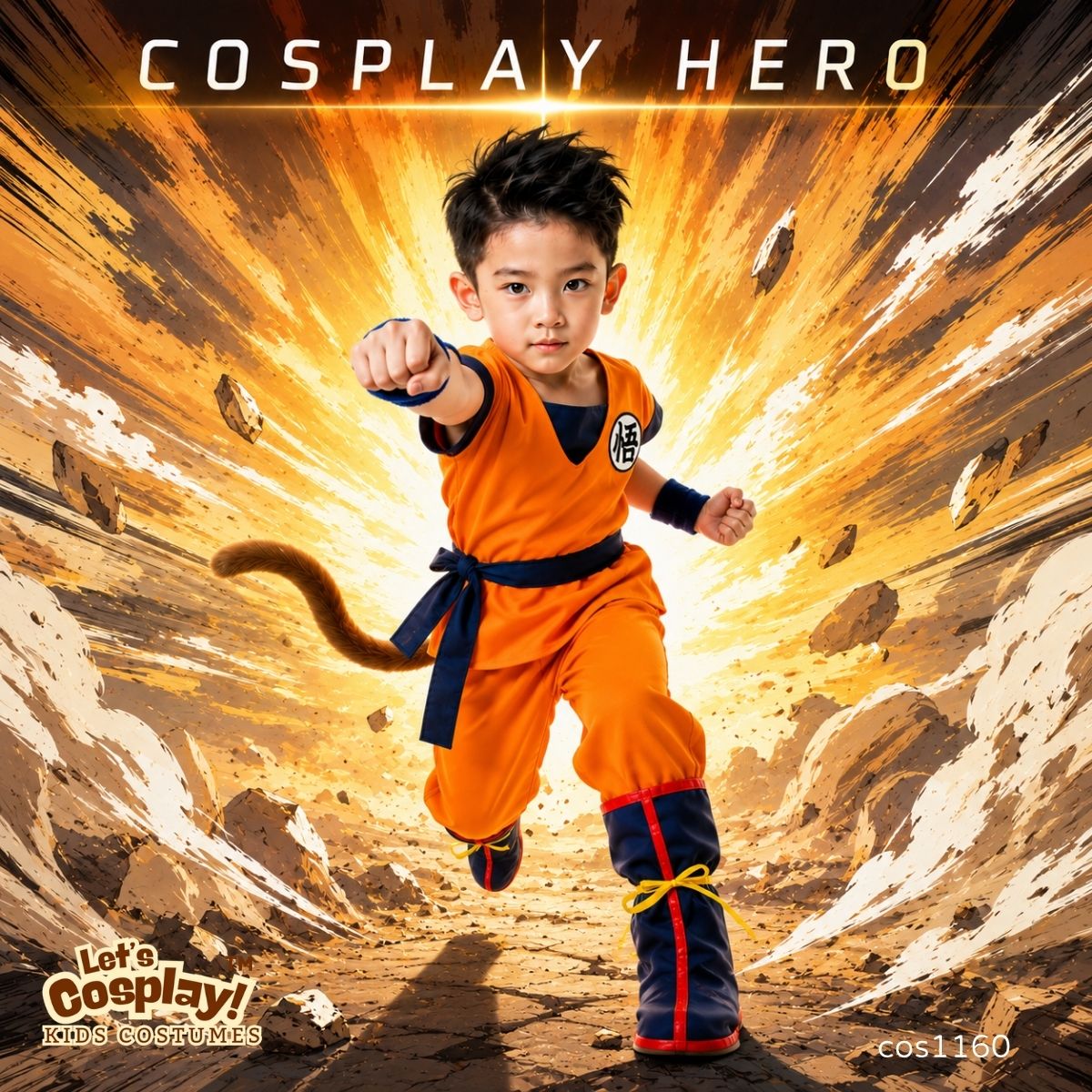七龍珠孫悟空 Cosplay 兒童動漫角色造型扮演服裝 Dragon Ball Kids Costume 萬聖節造型 Lets Cosplay cos1160