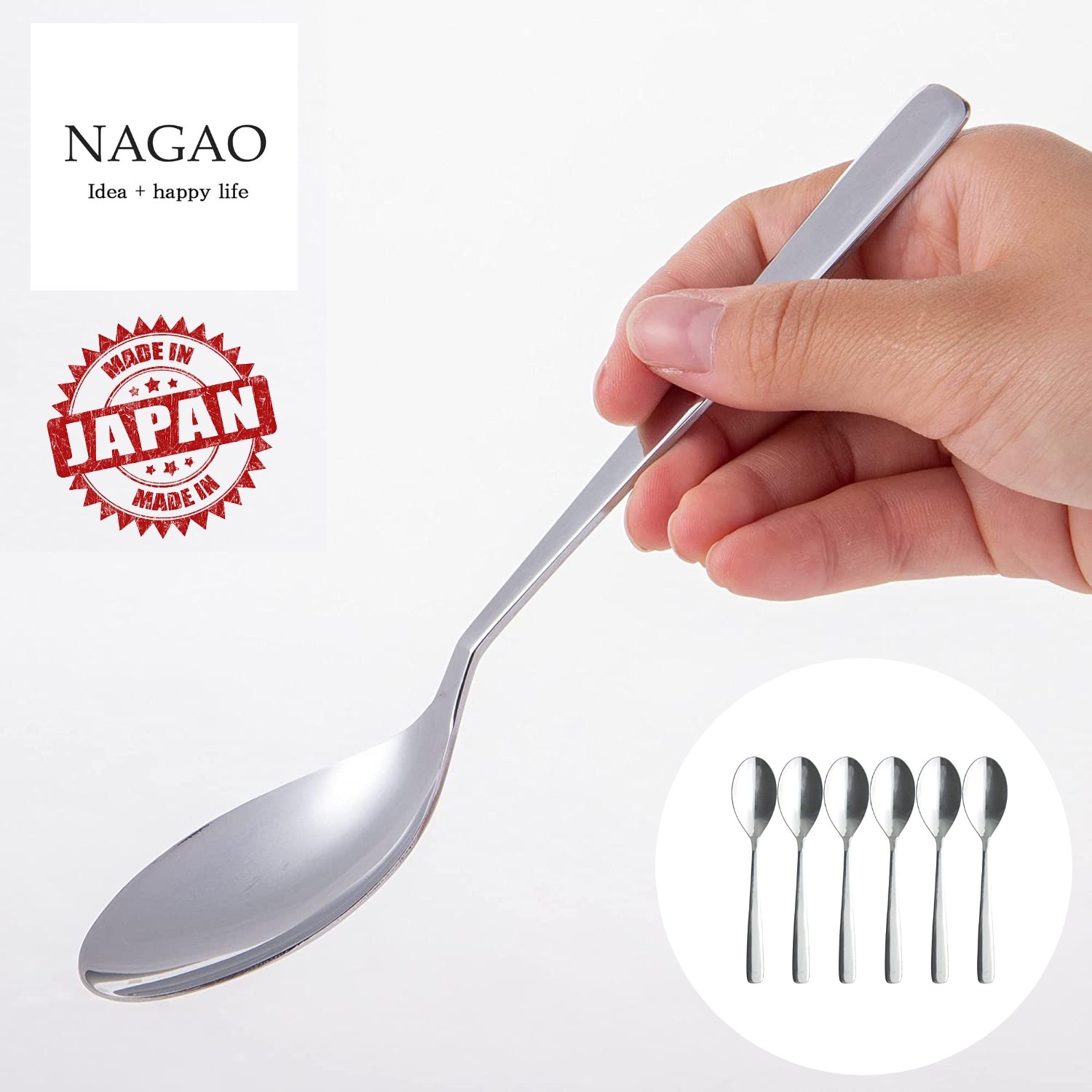 🔥🔥【日本製《NAGAO》燕三条製不鏽鋼餐具】餐匙 x 6隻
