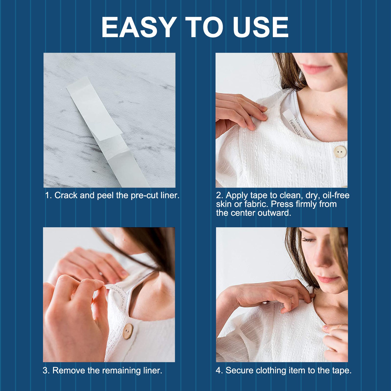 (80條) ELAIMEI 多用途防走光貼 衣物隱形防滑膠帶 身體雙面膠紙 [平行進口]  TT0553