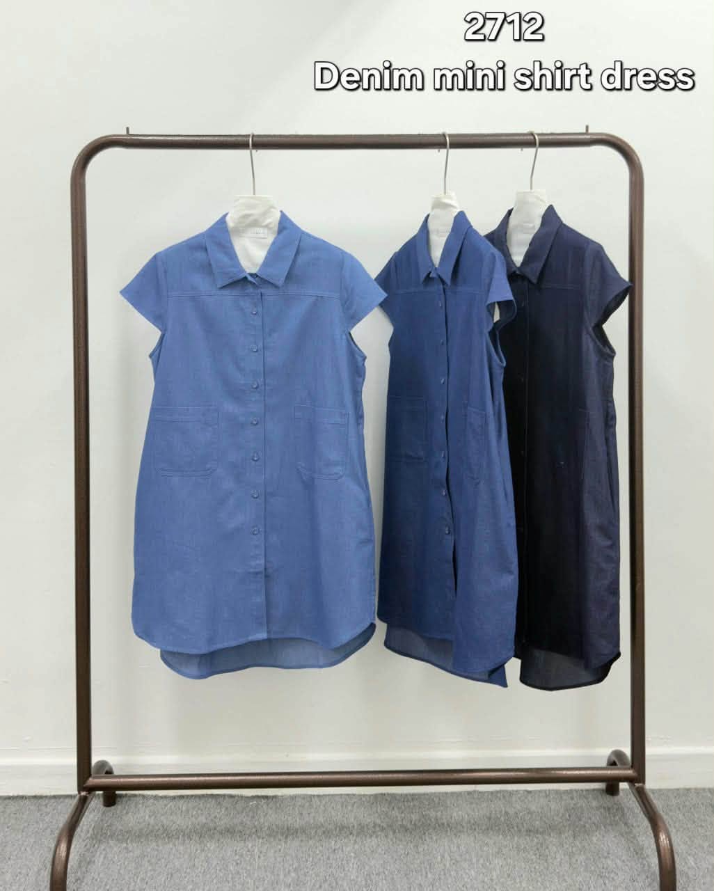 VIL-SD2712 DENIM SHIRT DRESS WITH POCKET