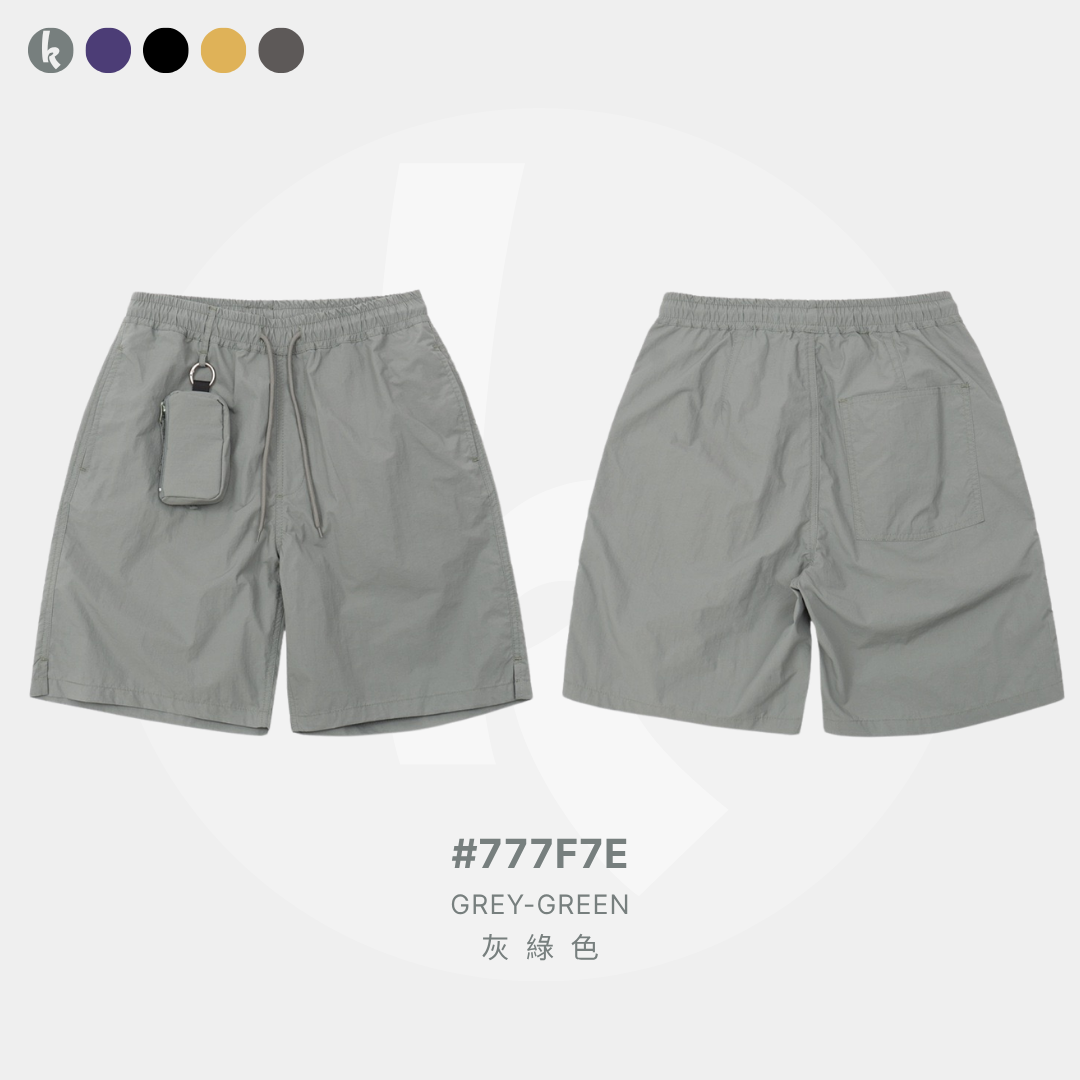 防潑水格紋五分褲