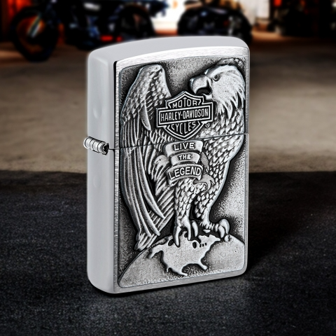 Zippo 200HD.H231 鷹徽章 哈雷戴維森 Harley-DavidsonR Live The Legend Emblem
